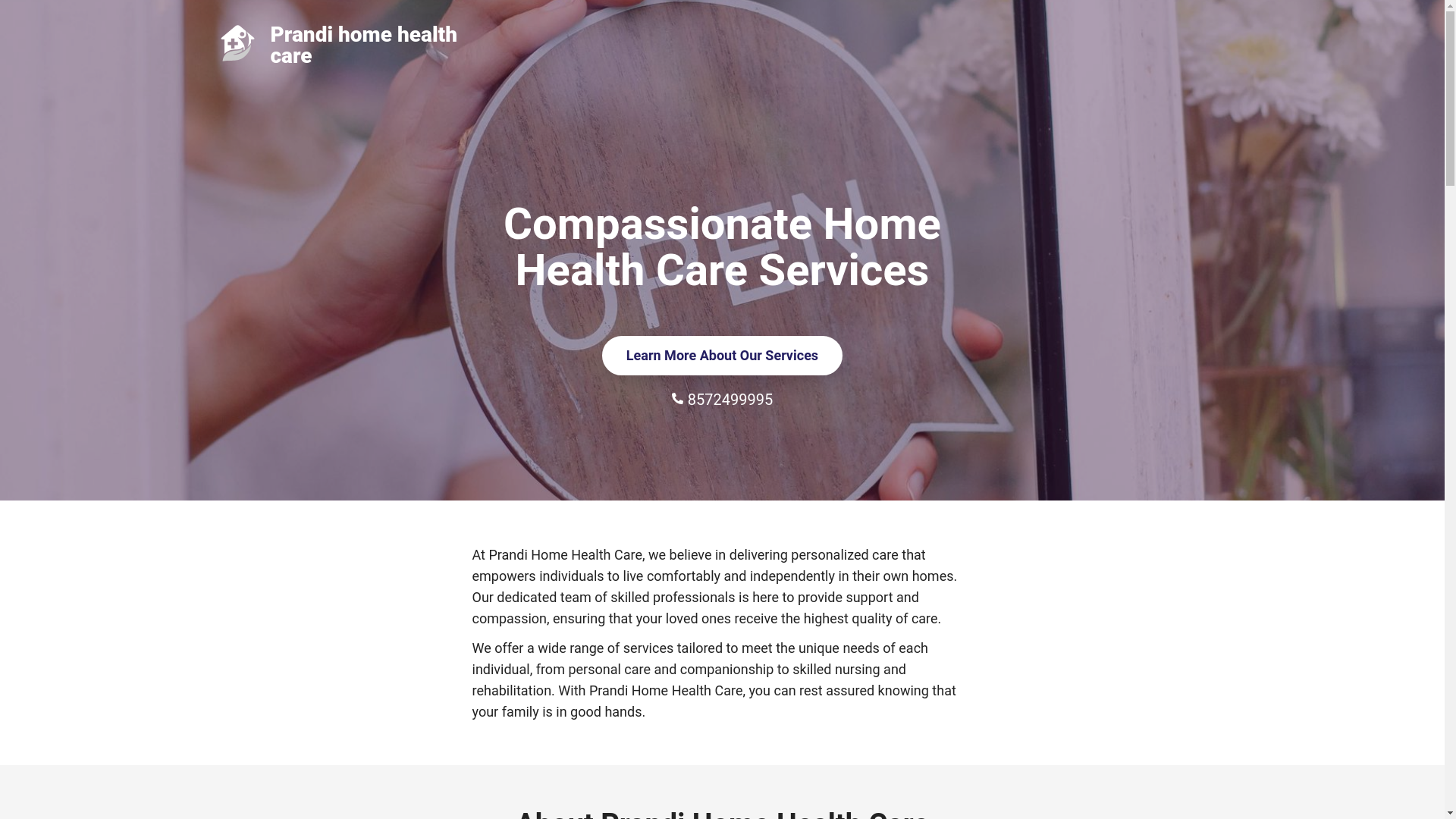 website screenshot of https://prandihomehealthcare.com/