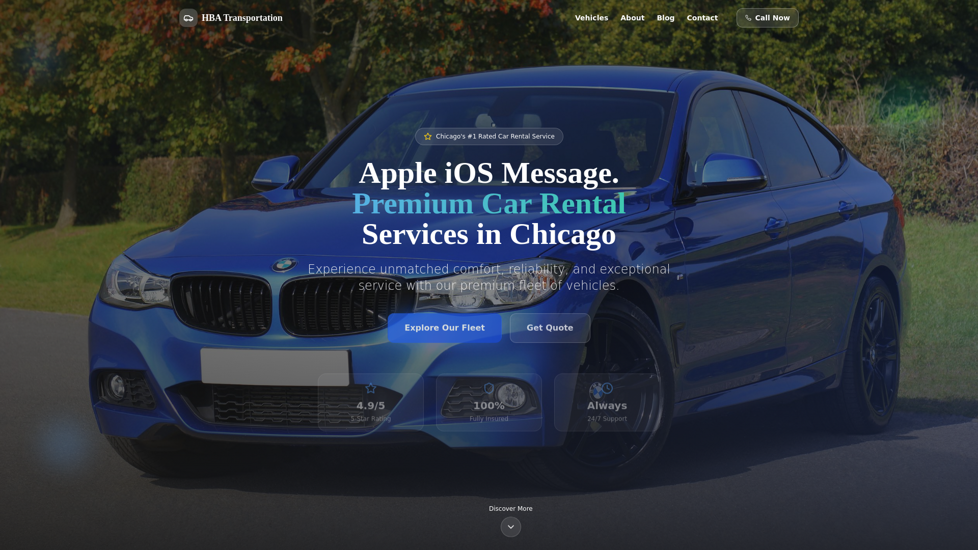 website screenshot of https://hbatransportation.com