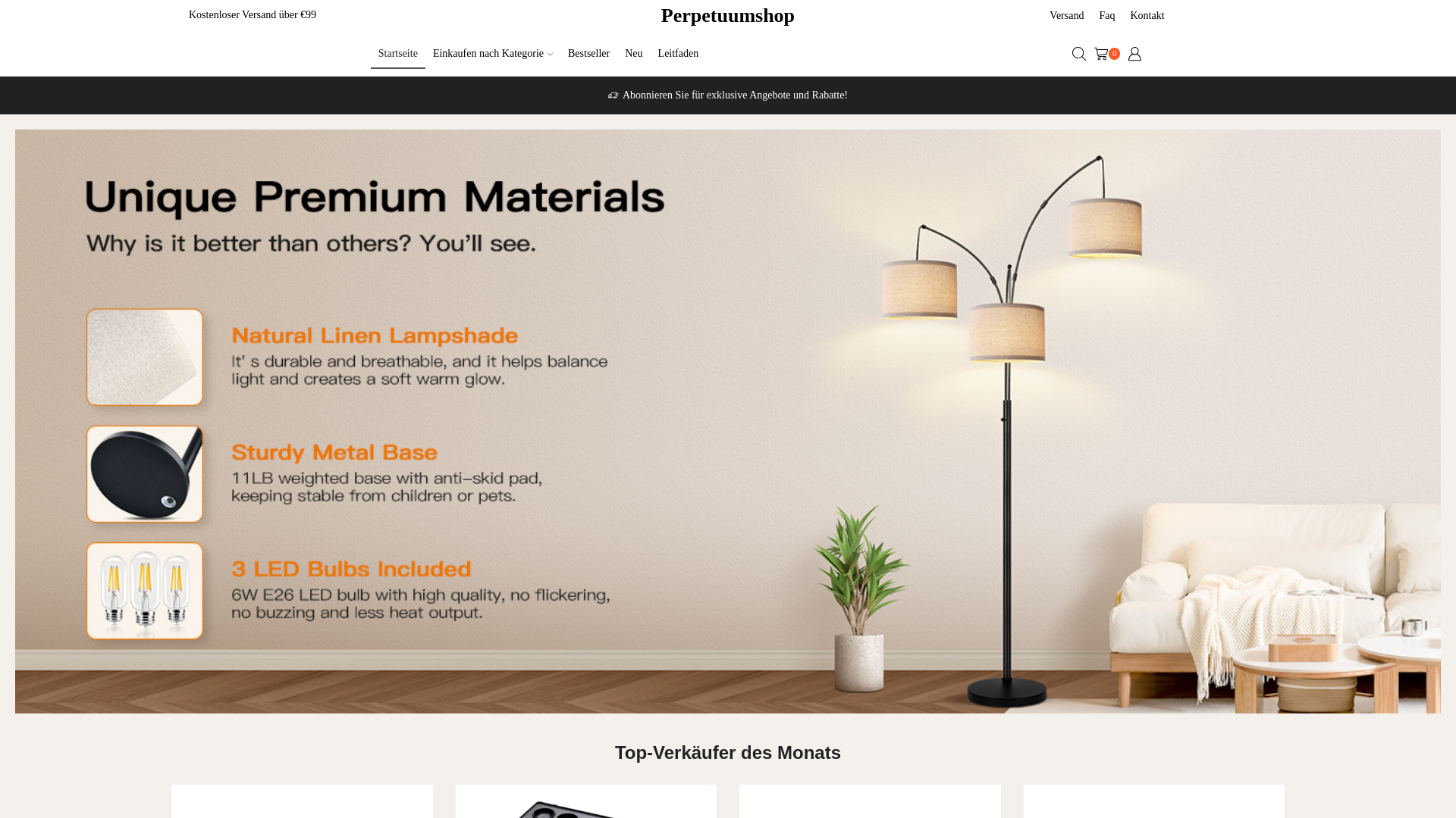 website screenshot of https://perpetuumshop.de
