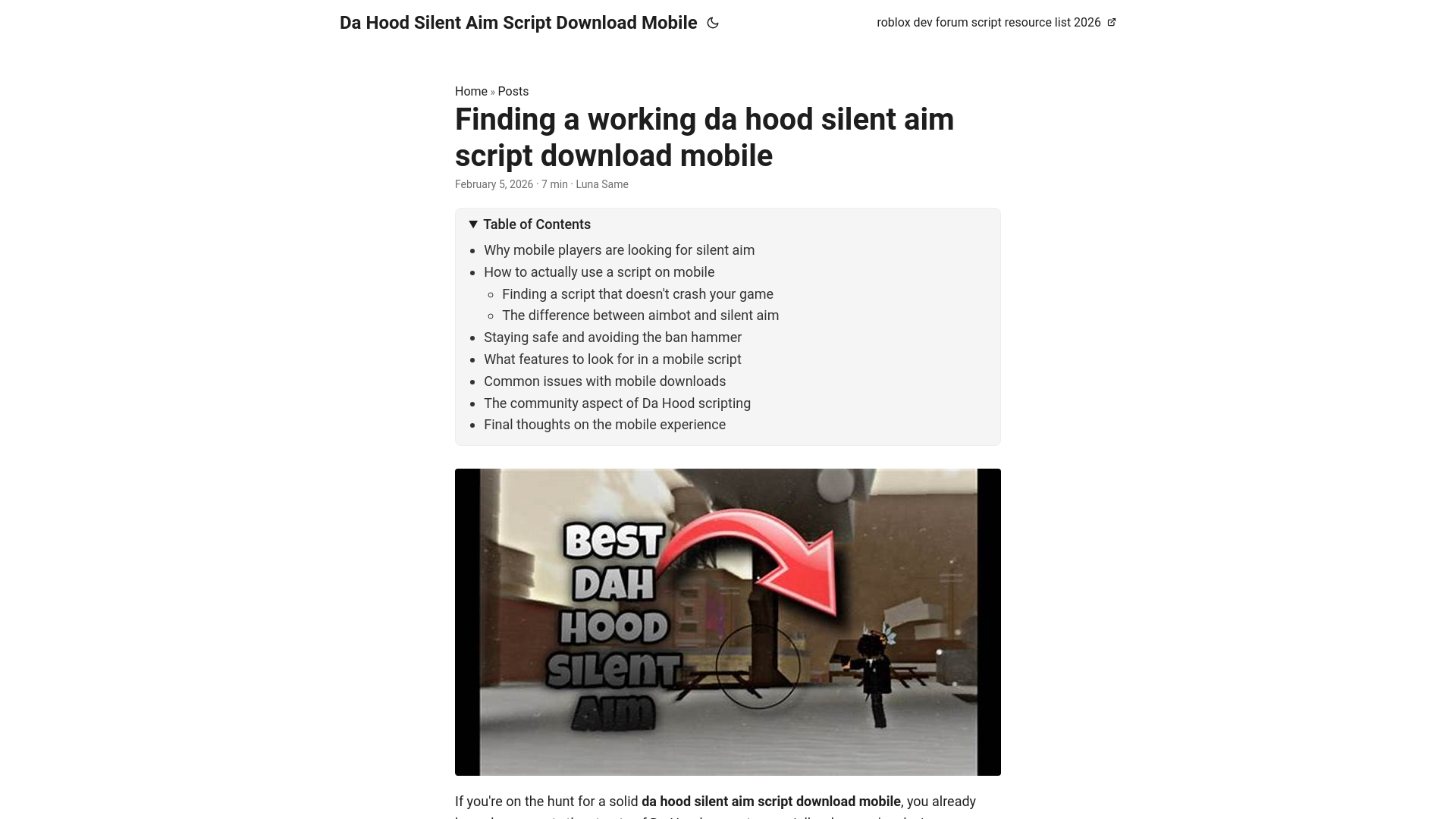 website screenshot of https://da-hood-silent-aim-script-download-mobile.pages.dev/