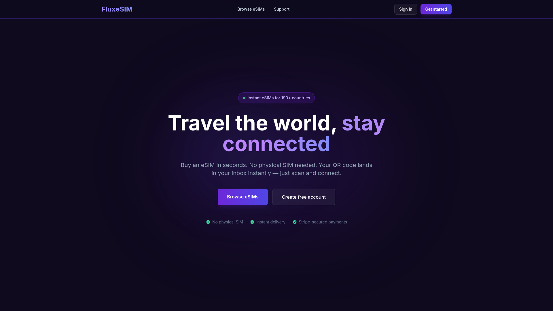 website screenshot of https://fluxesim.com