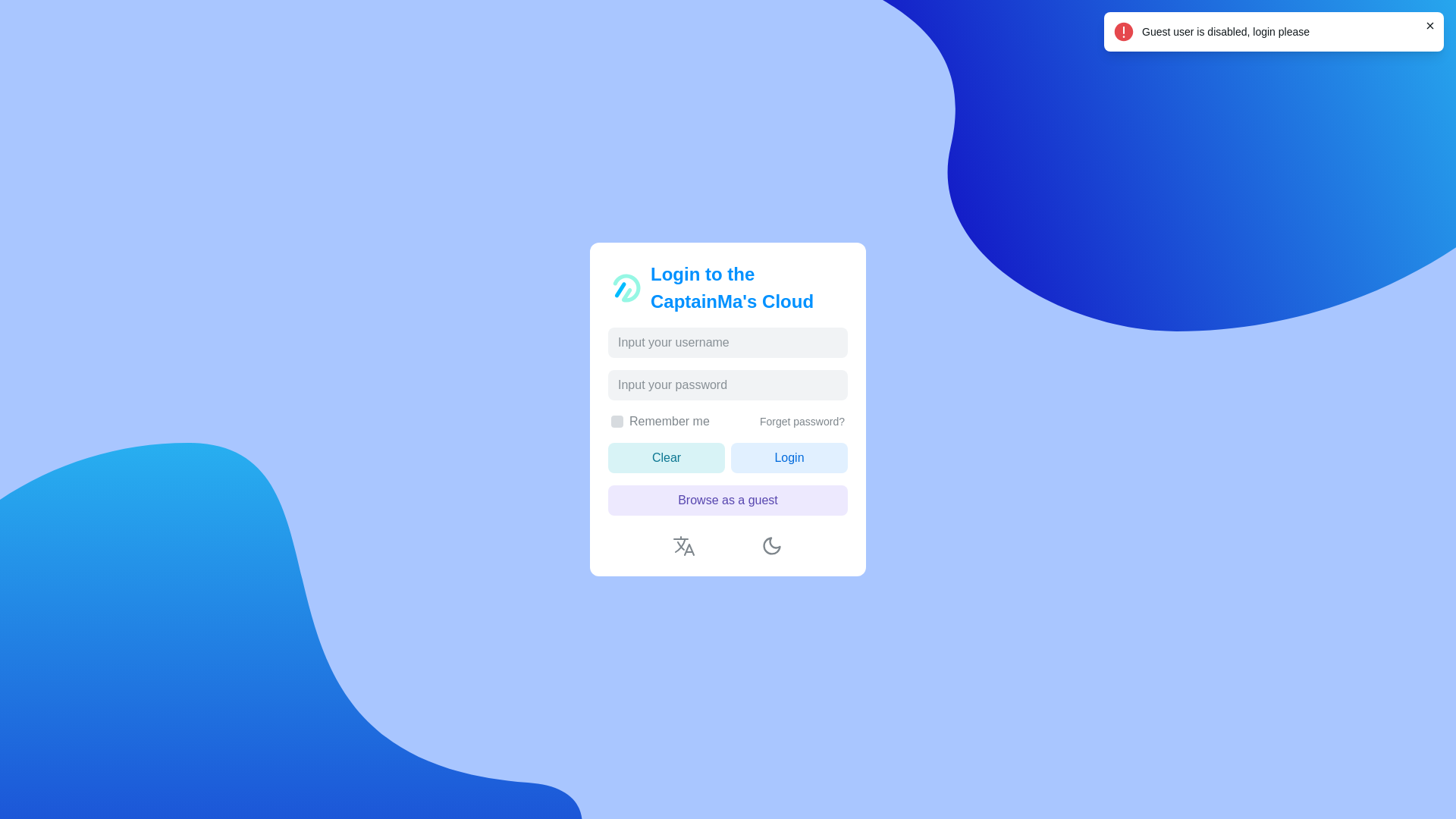 website screenshot of https://cloud.captainma.de