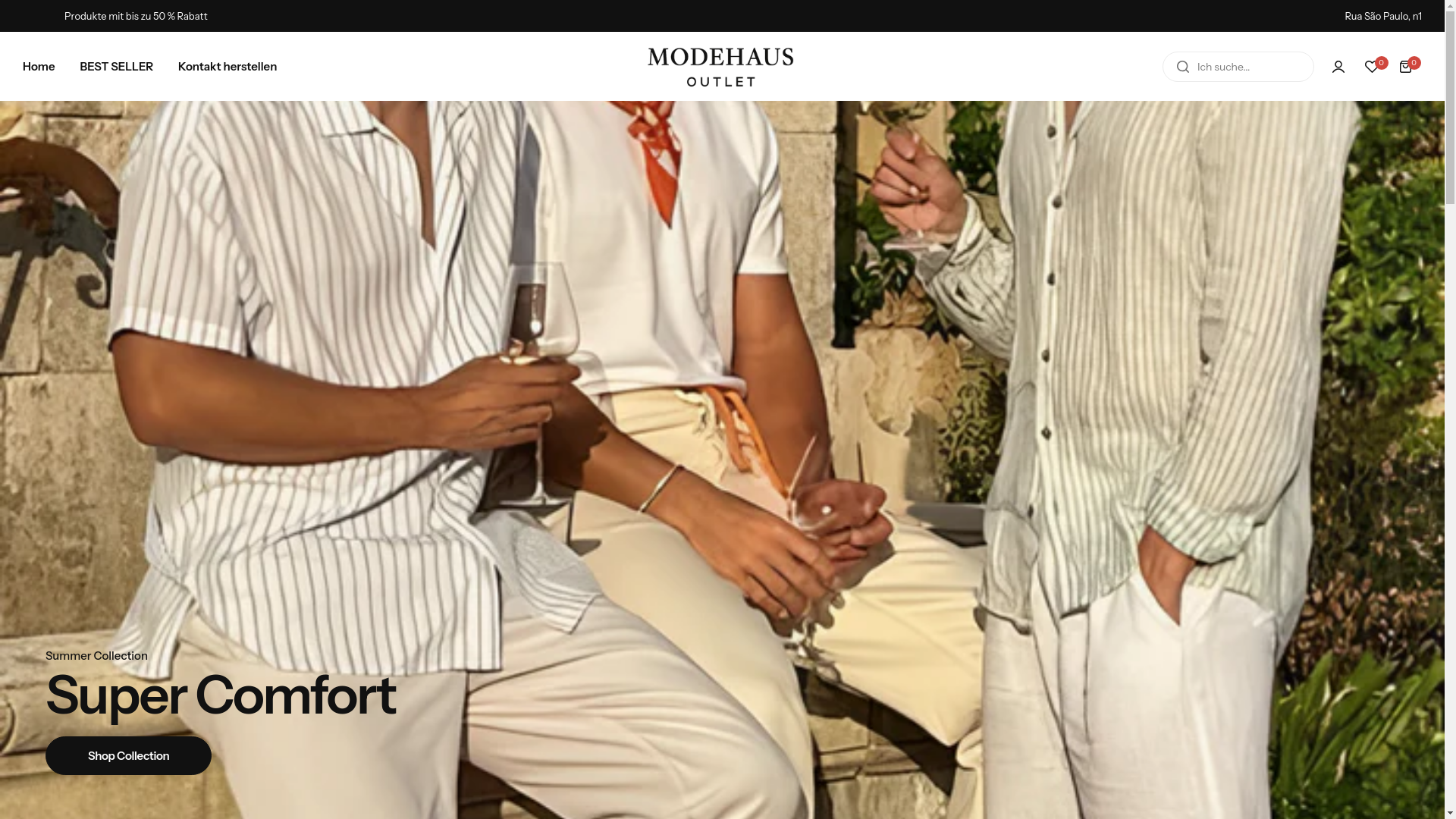 website screenshot of https://modehausoutlet.com/