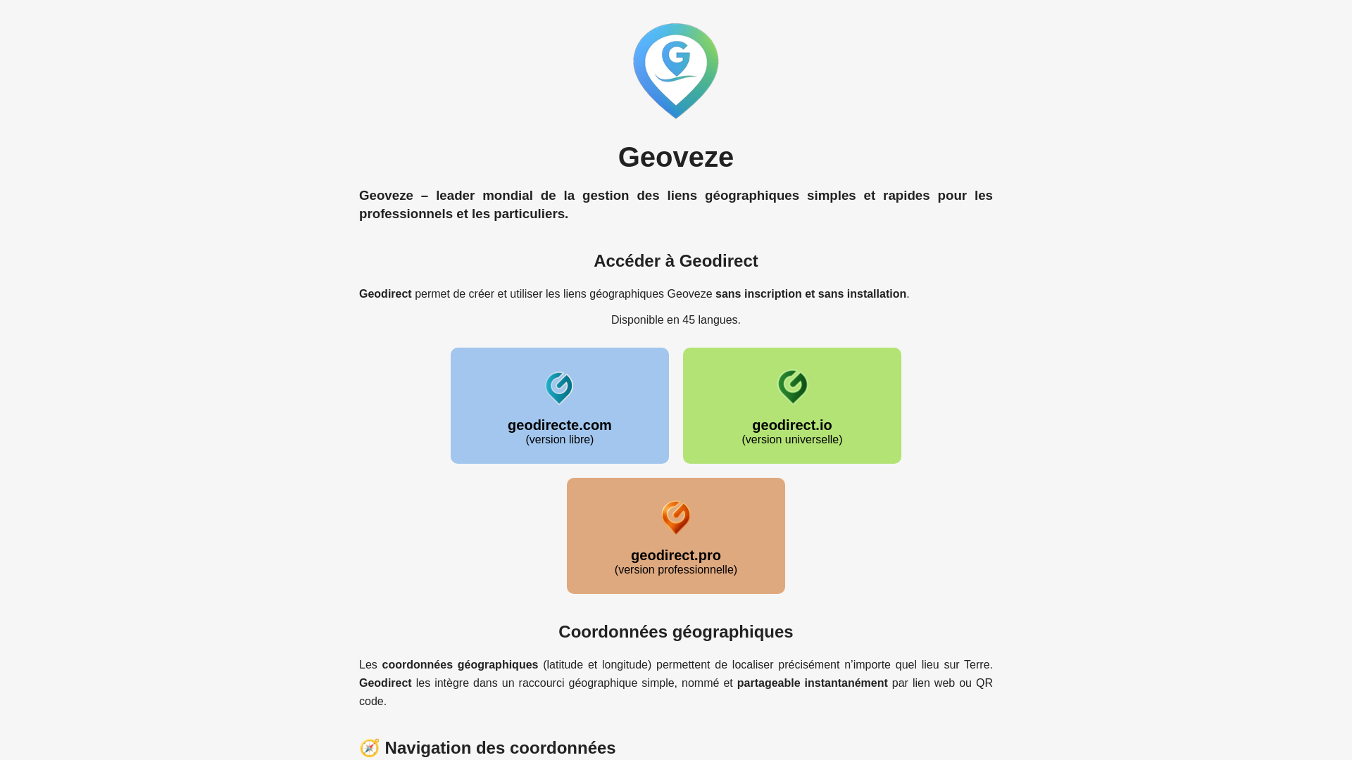 website screenshot of https://geoveze.com/
