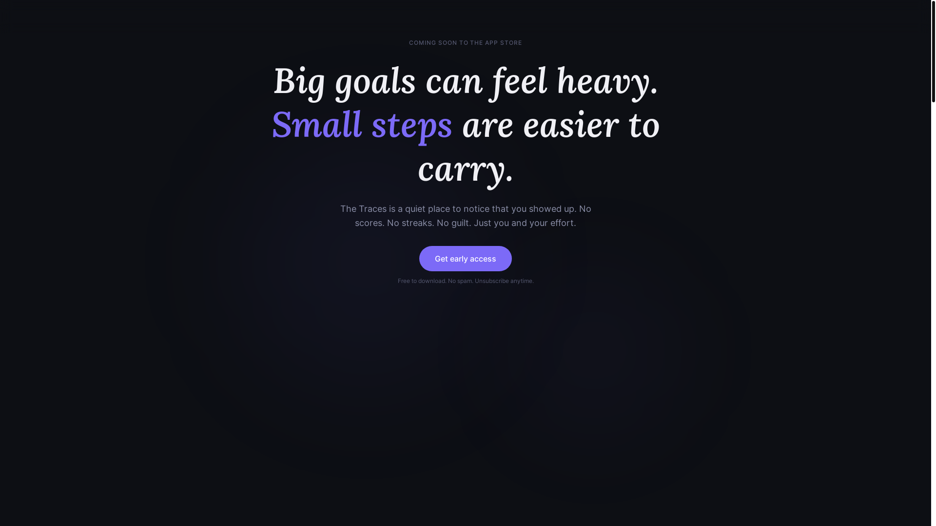 website screenshot of https://the-traces-website.pages.dev/