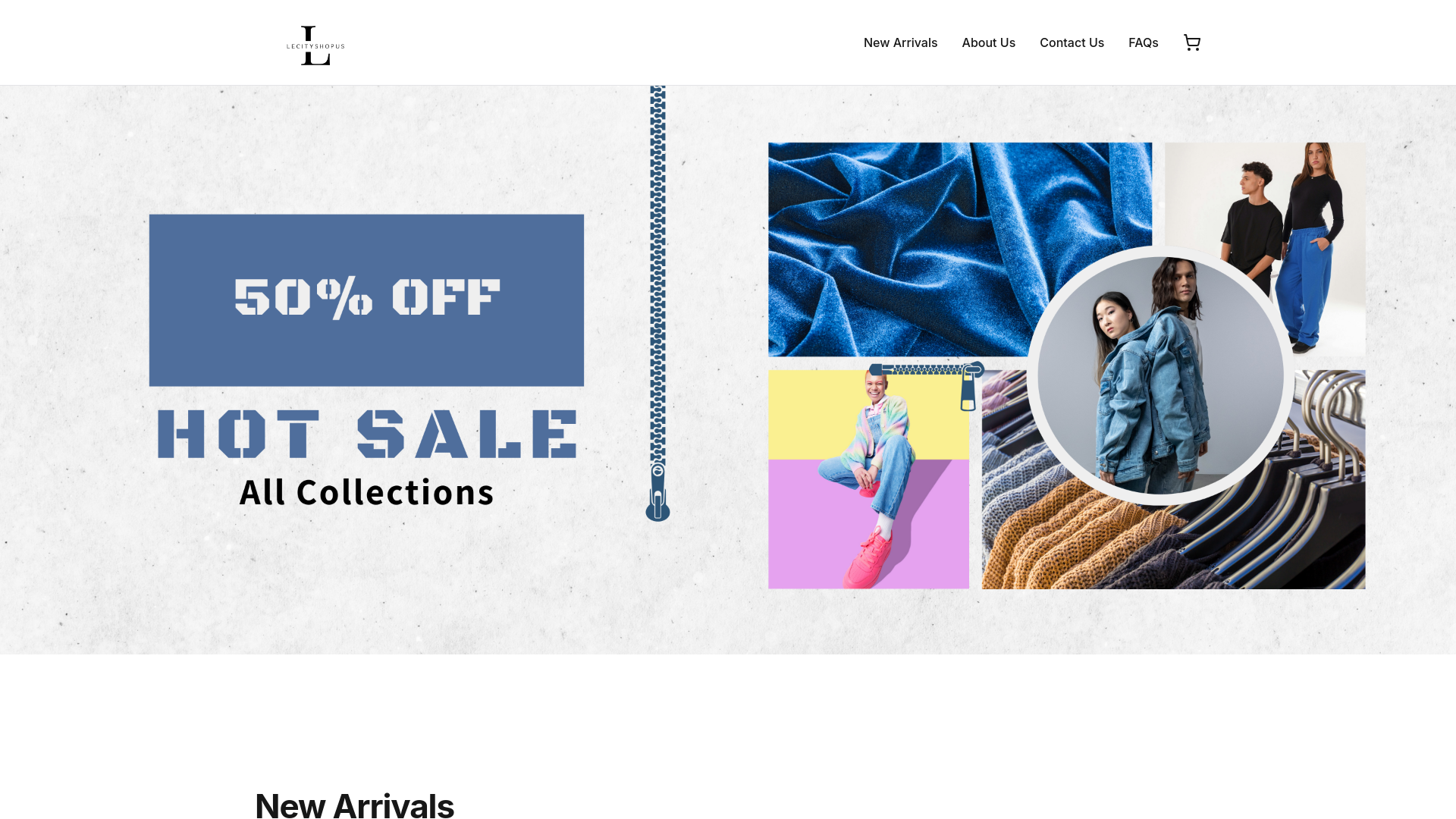 website screenshot of https://lecityshopus.com