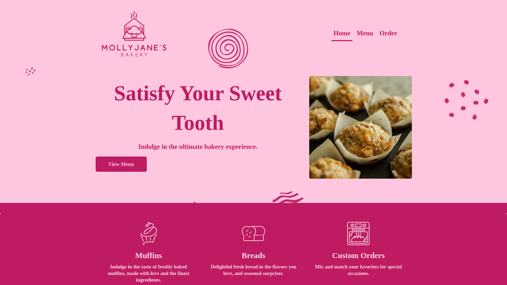 website screenshot of https://mollyjanesbakery.shop