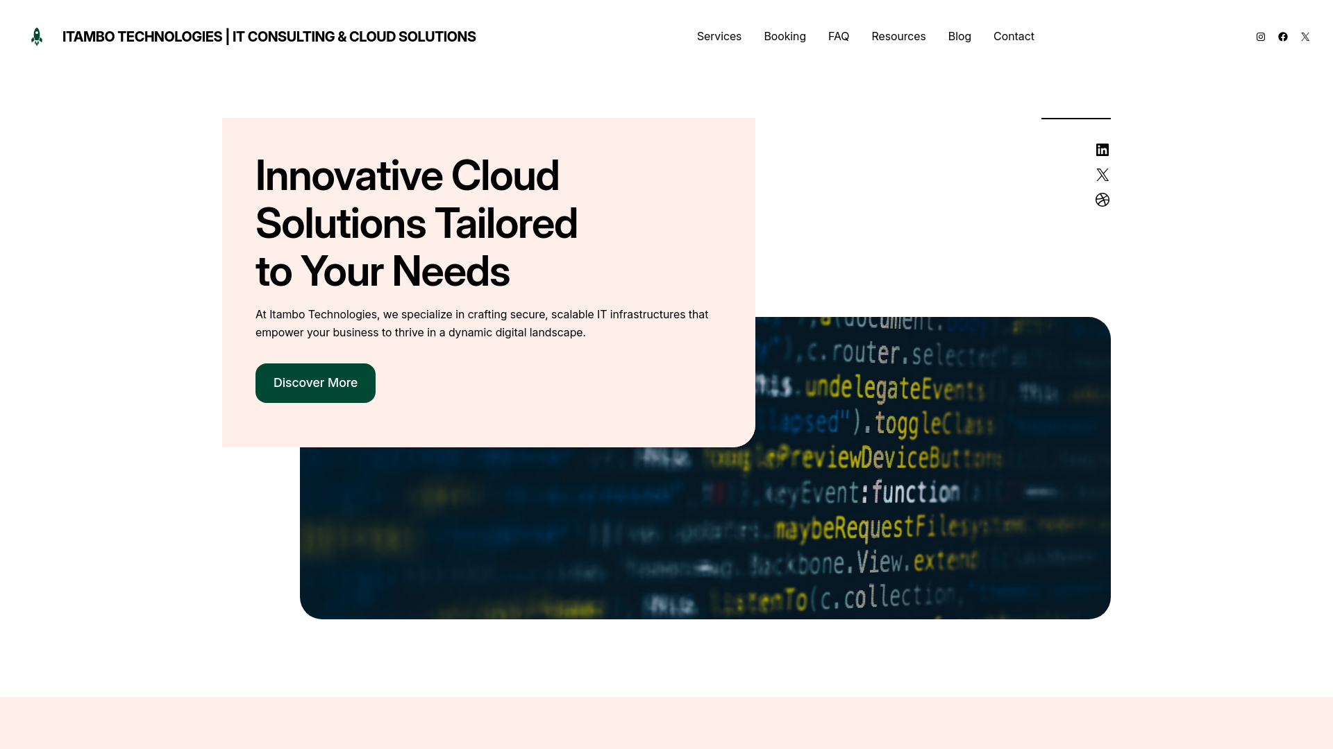 website screenshot of https://itambotechnologies.com