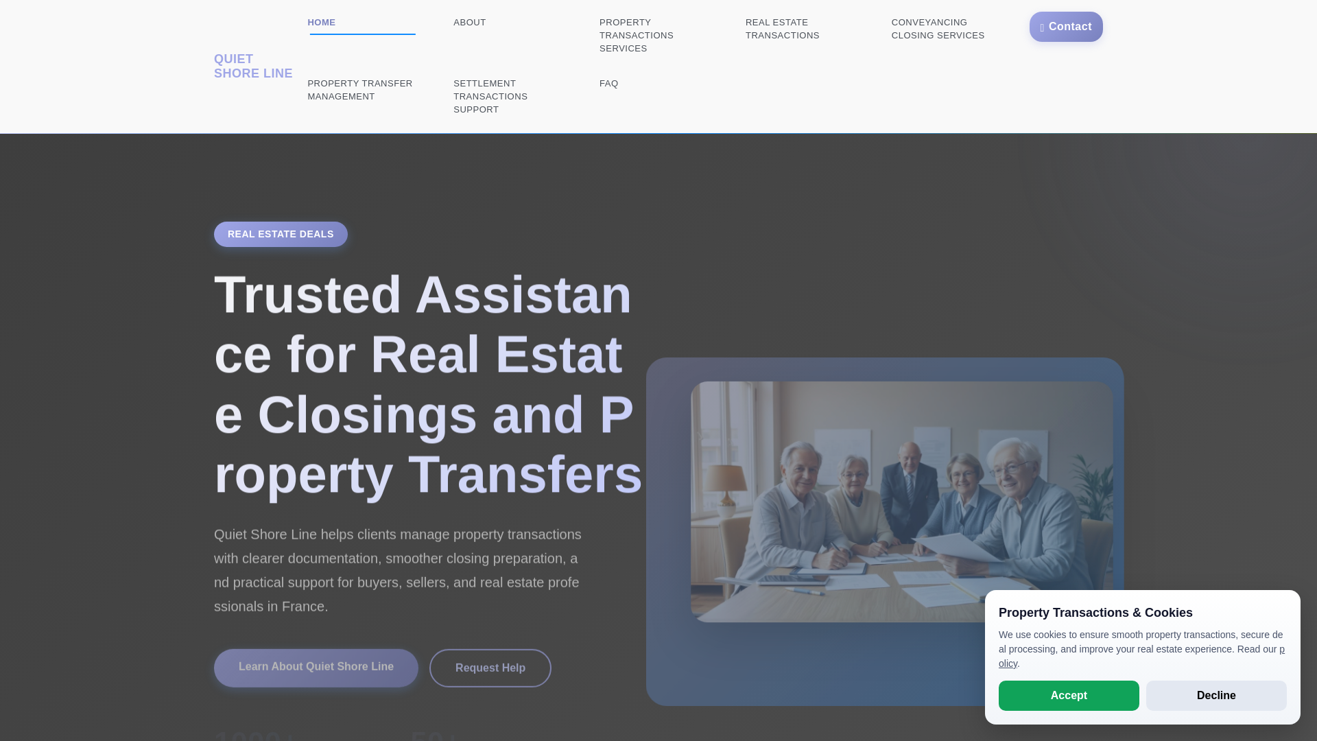 website screenshot of https://quietshoreline.pro