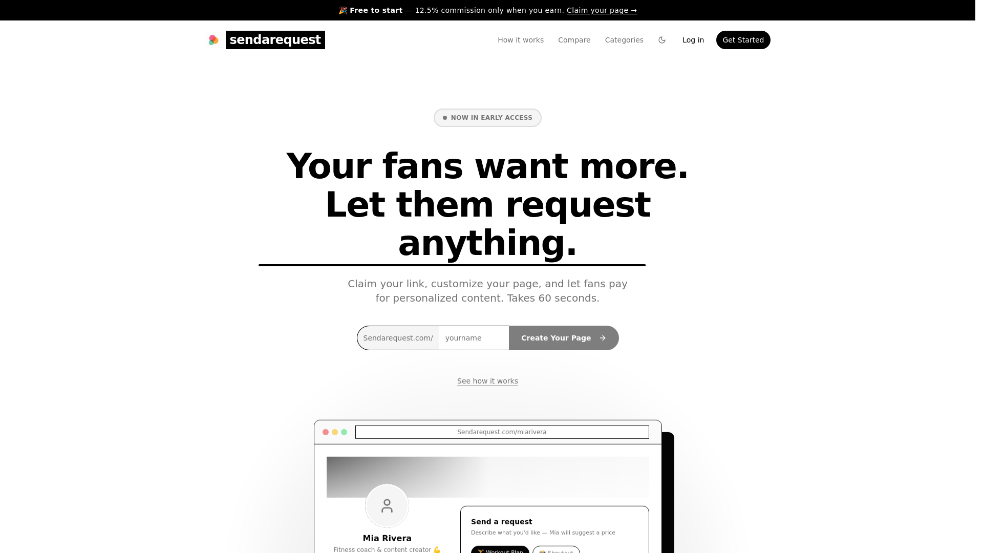 website screenshot of https://justsendarequest.com