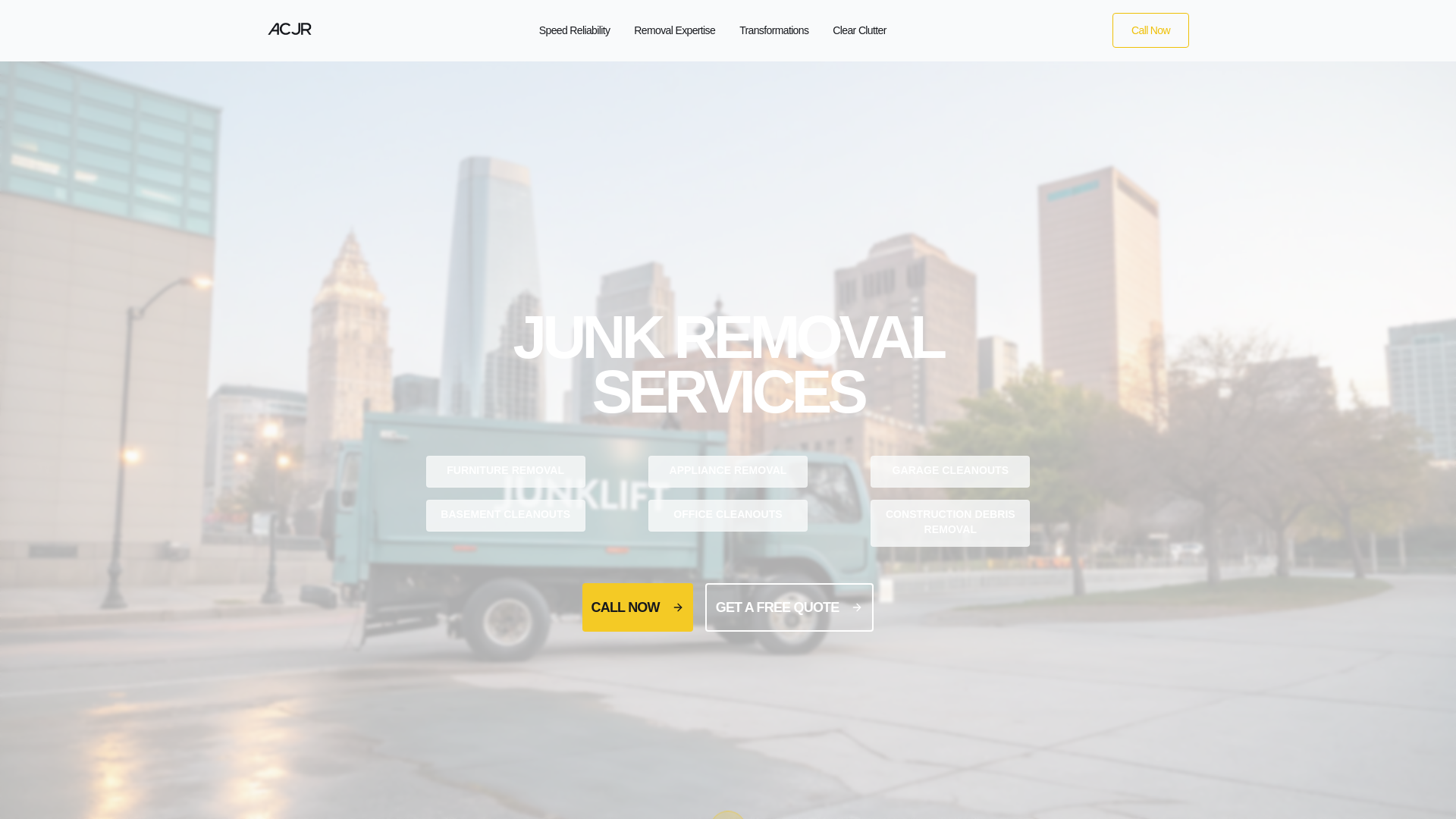website screenshot of https://alexcarterjunkremoval.com/