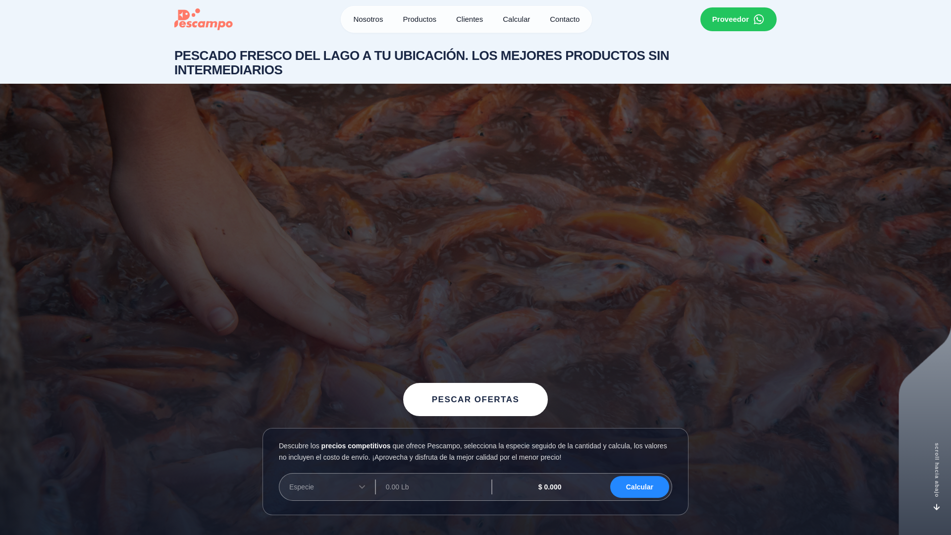 website screenshot of https://pescampo.co