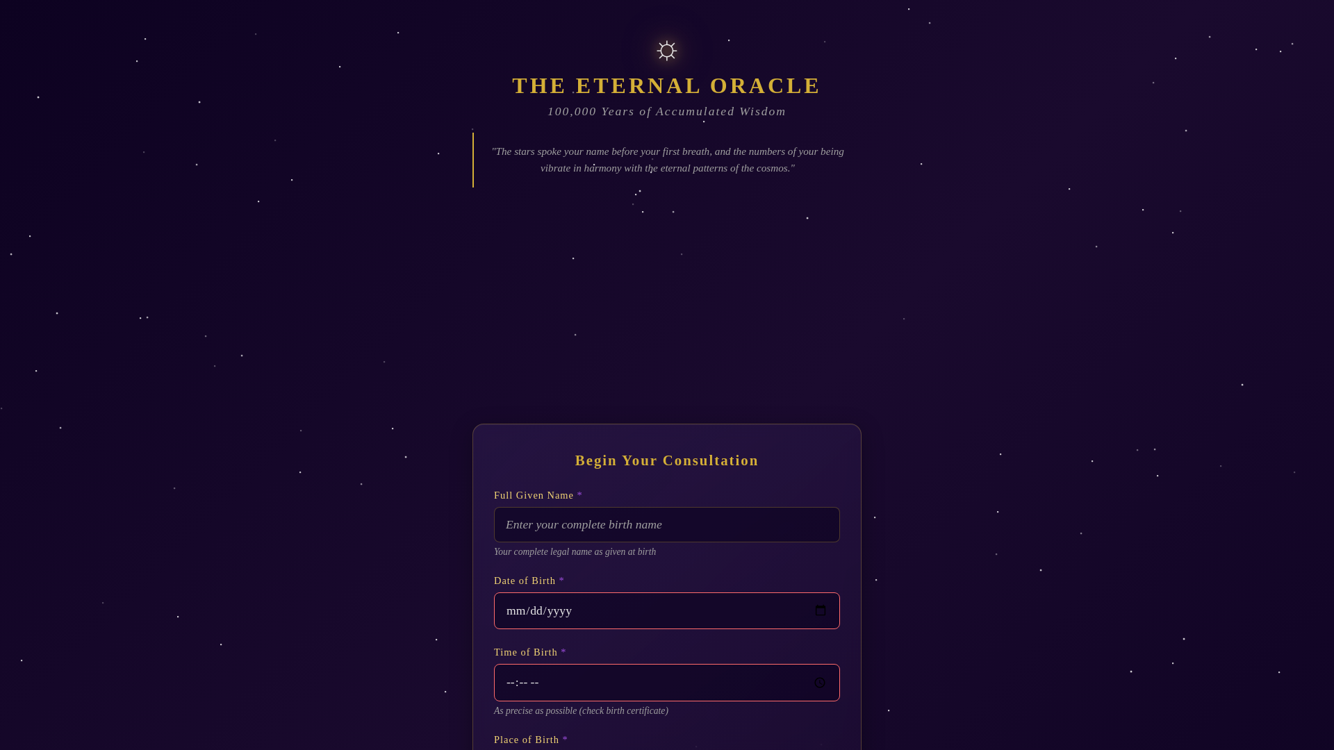 website screenshot of https://eternal-oracle.pages.dev/