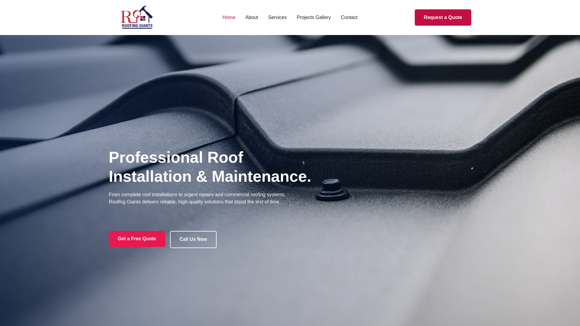 website screenshot of https://roofinggiantservices.co.zw/