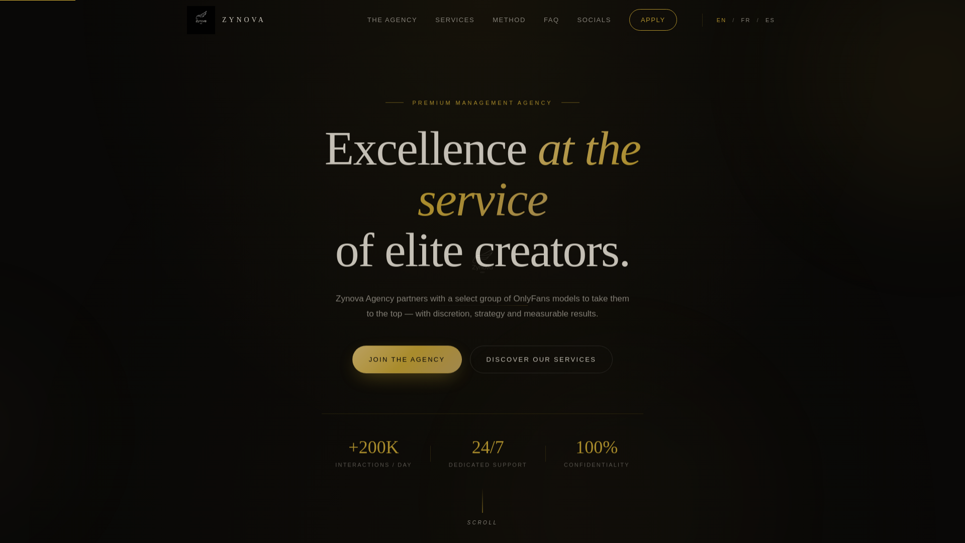 website screenshot of https://zynova-agency.com/