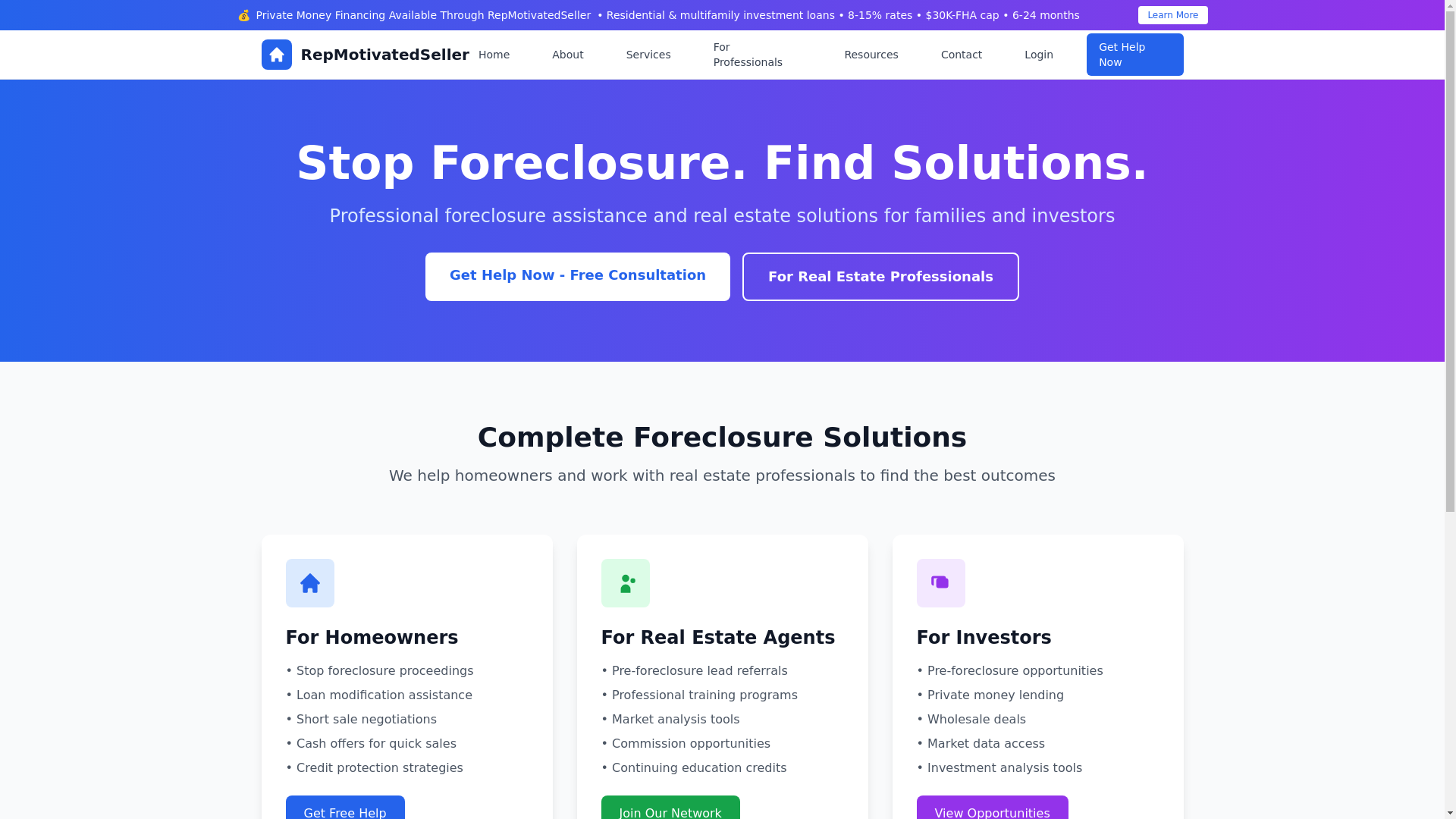 website screenshot of https://repmotivatedseller-live.pages.dev/