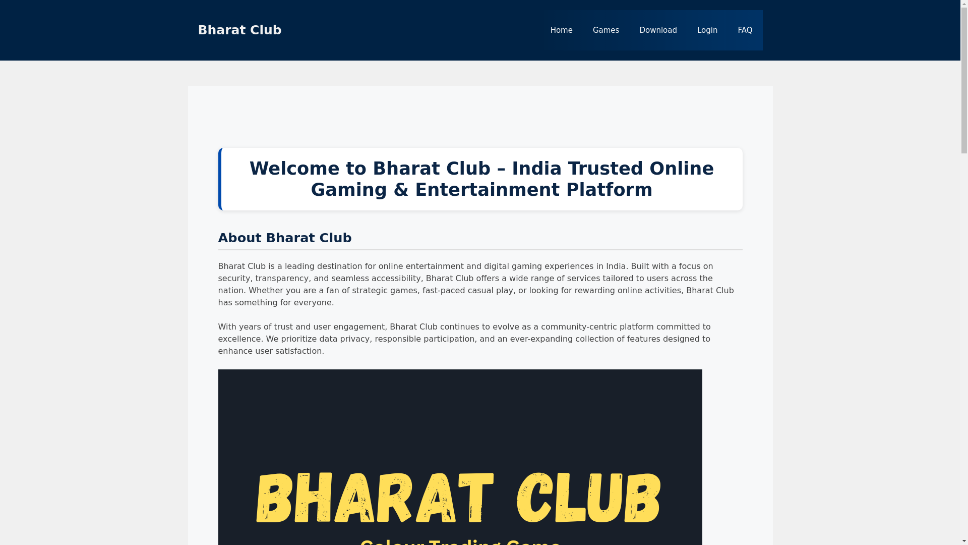 website screenshot of https://bharatclubindia.net/
