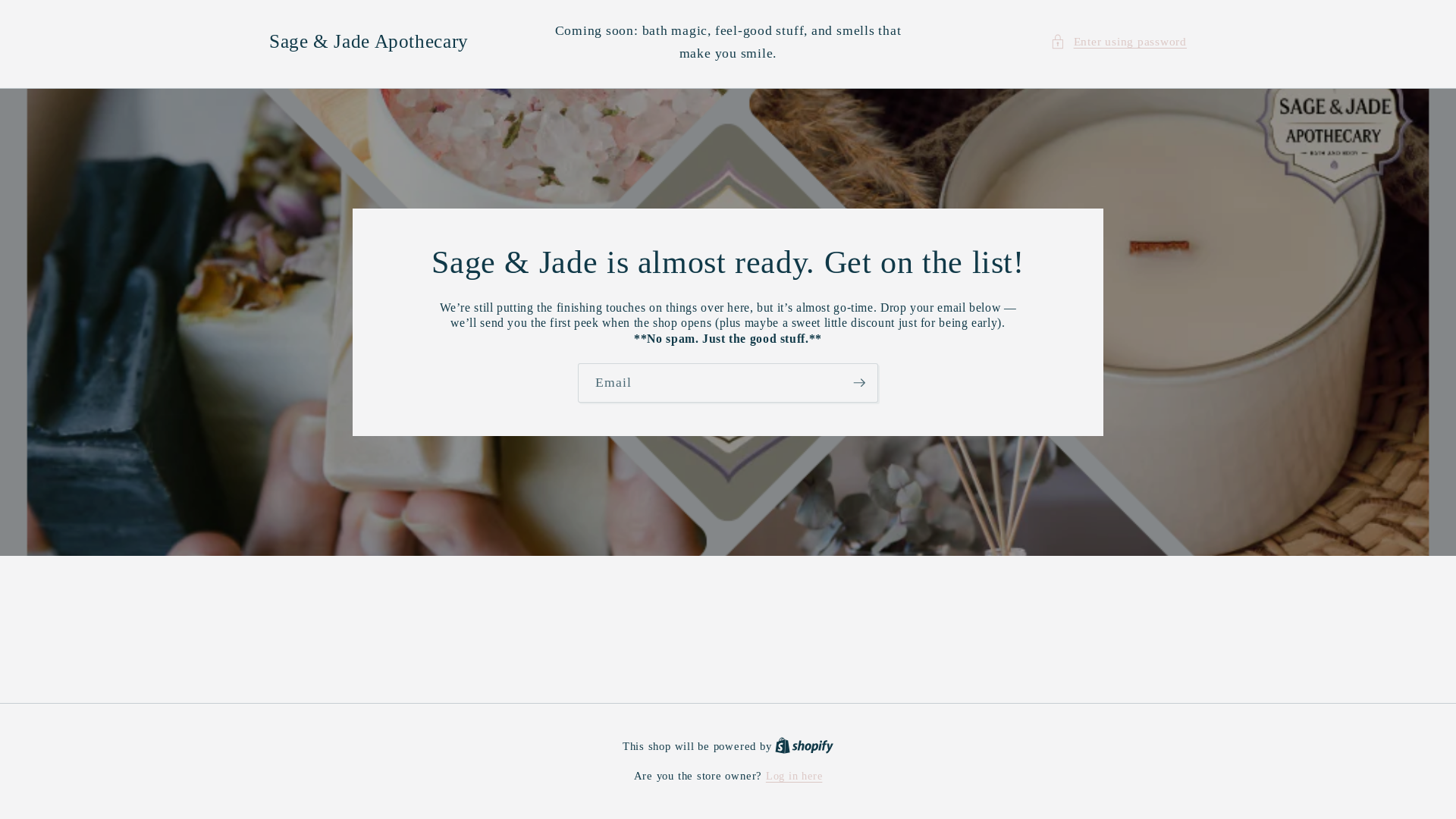 website screenshot of https://sagejadeapothecary.com/