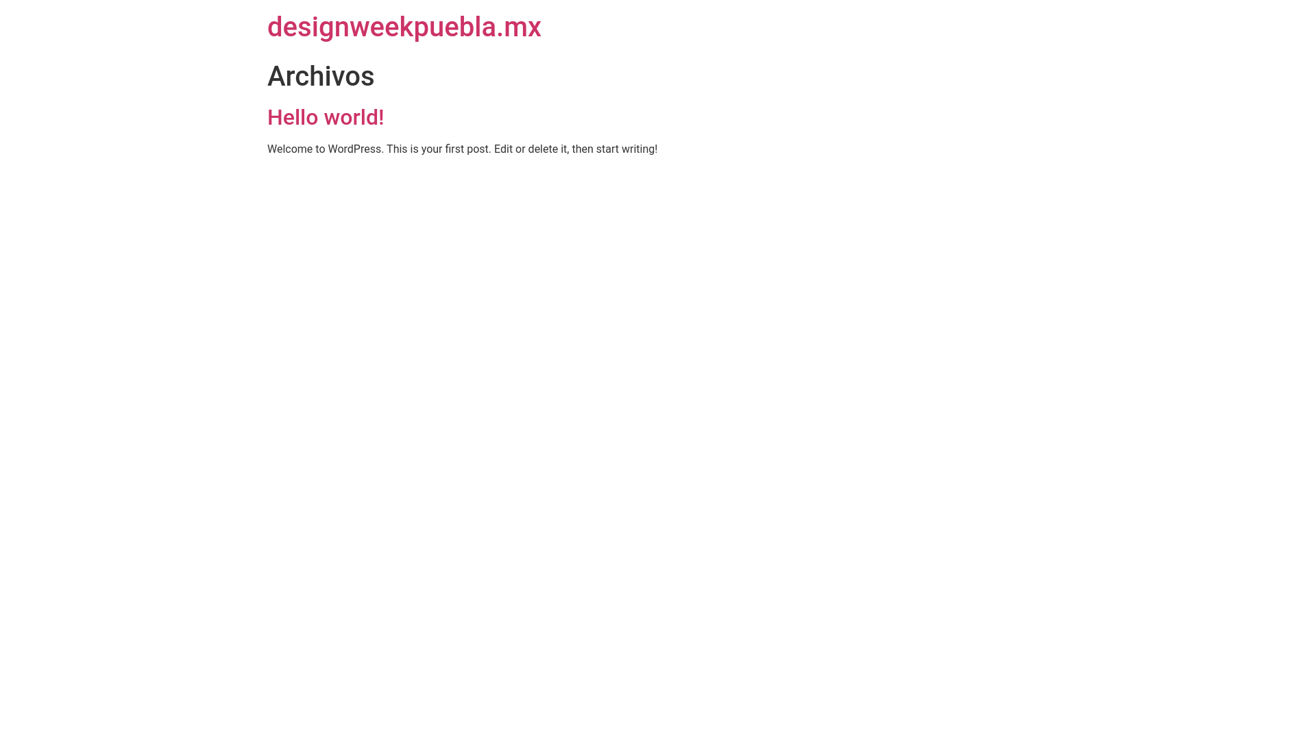 website screenshot of https://designweekpuebla.mx/