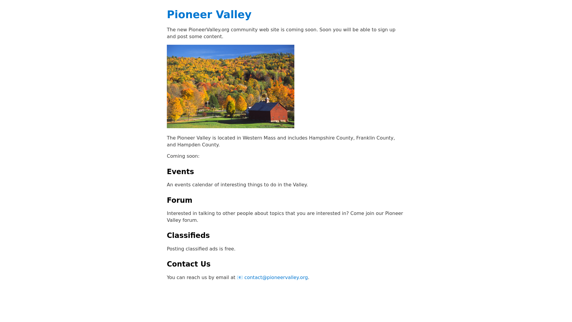 website screenshot of https://pioneervalley.pages.dev/