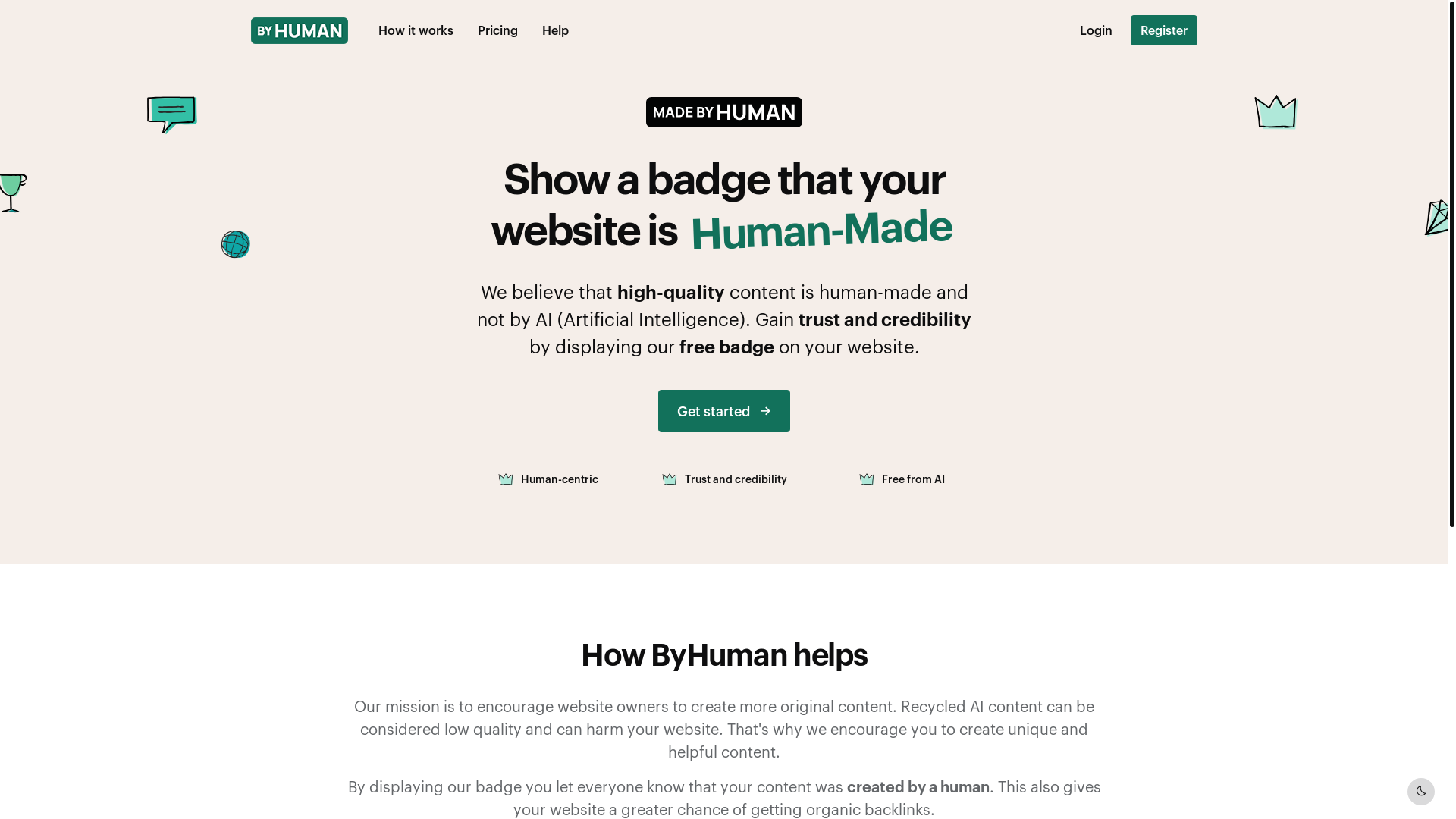 website screenshot of https://byhuman.io/