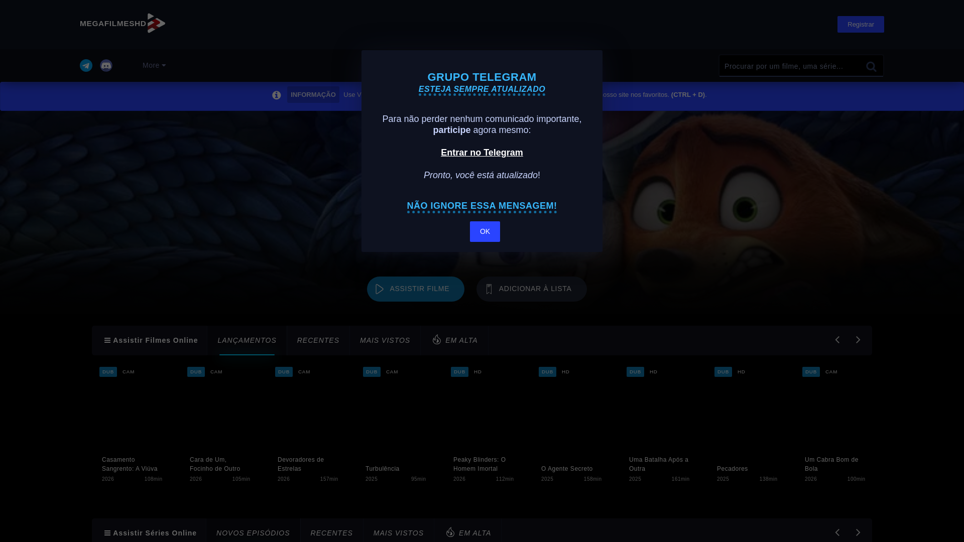 website screenshot of https://megafilmeshd50.loan/