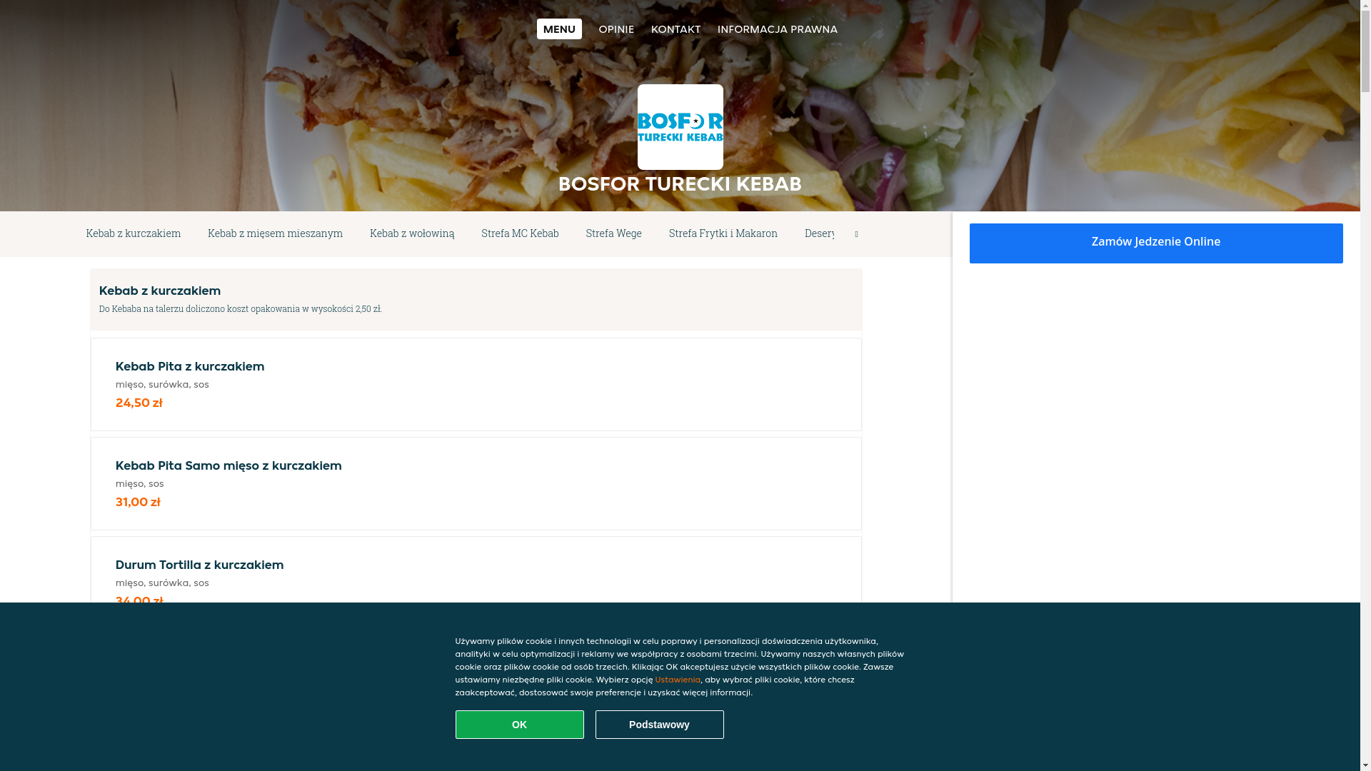 website screenshot of https://bosfor-turecki-kebab-chorzow.pl/