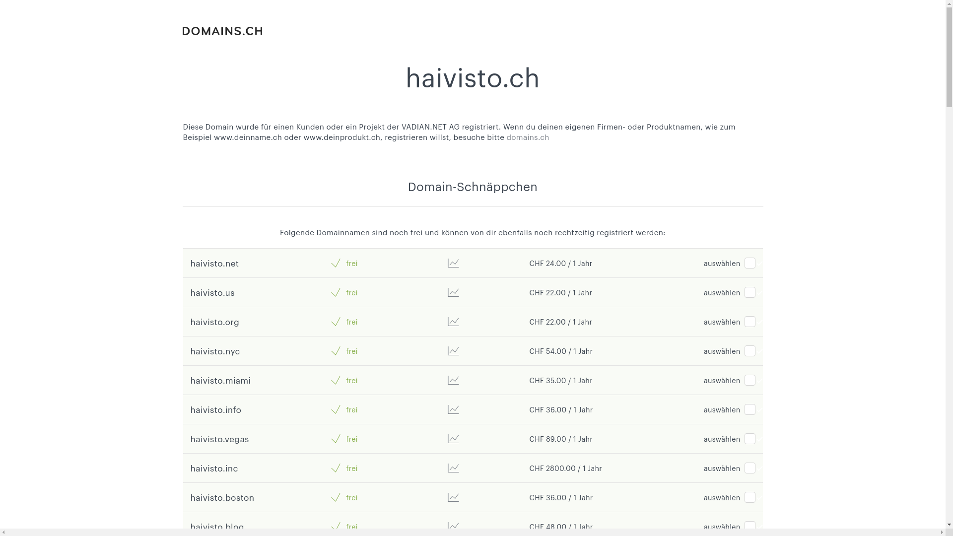 website screenshot of https://haivisto.ch/