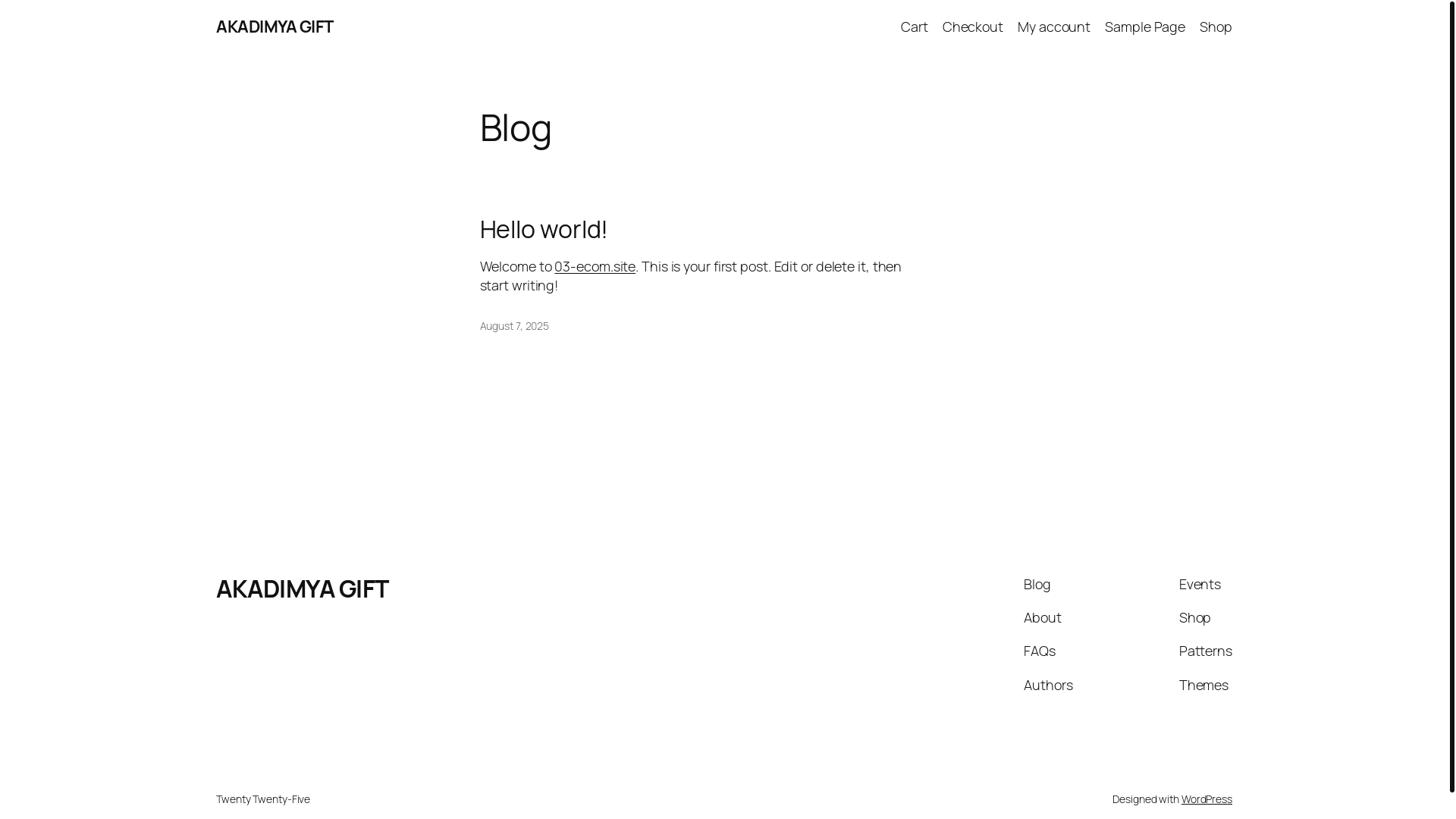 website screenshot of https://akadimya.gift/