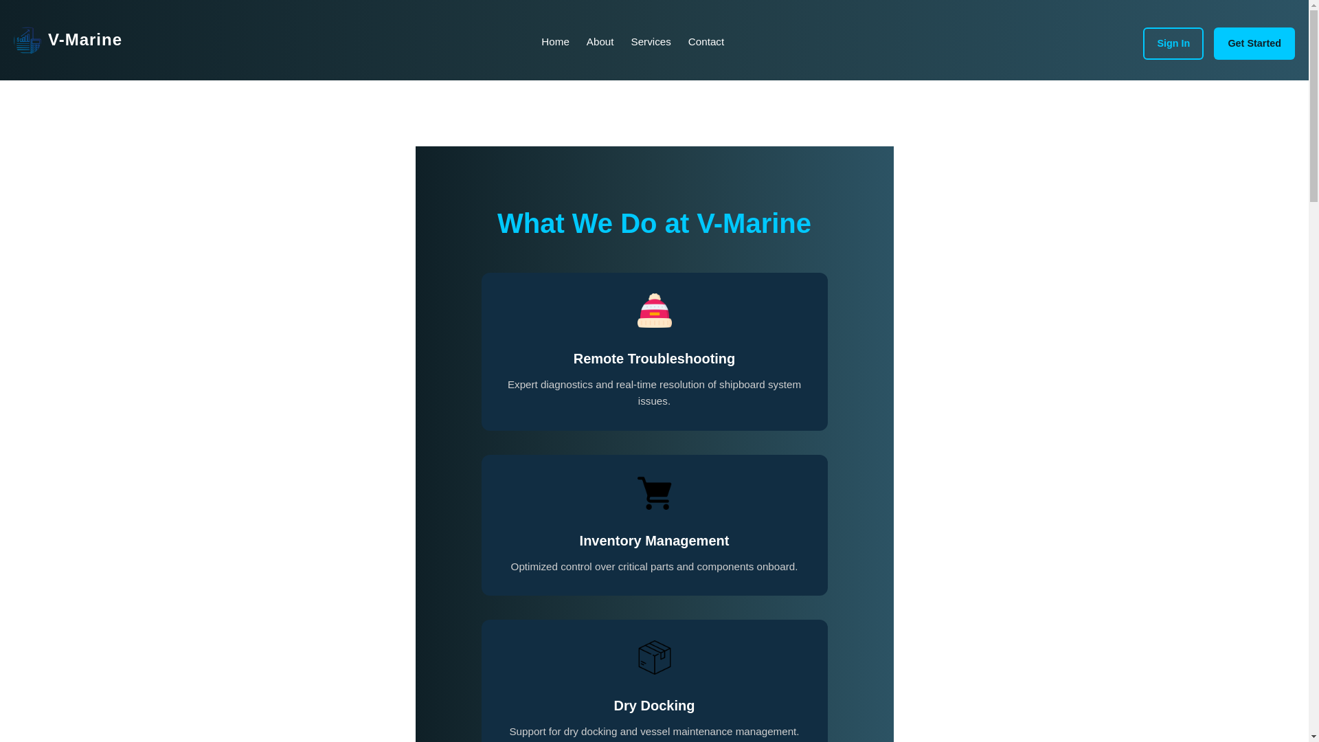 website screenshot of https://v-marine.dev/