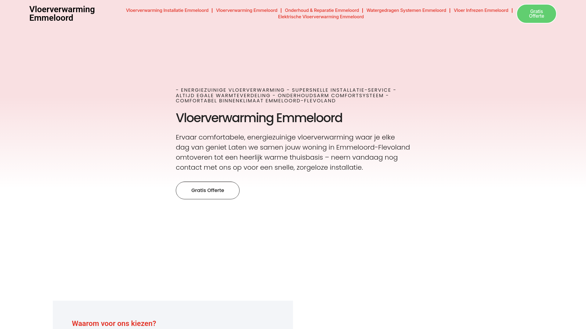 website screenshot of https://vloerverwarmingemmeloord.com/
