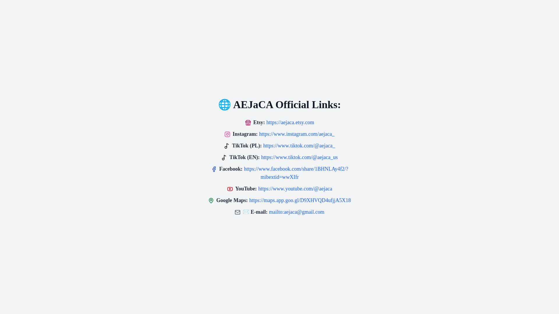 website screenshot of https://aejaca-site.pages.dev/