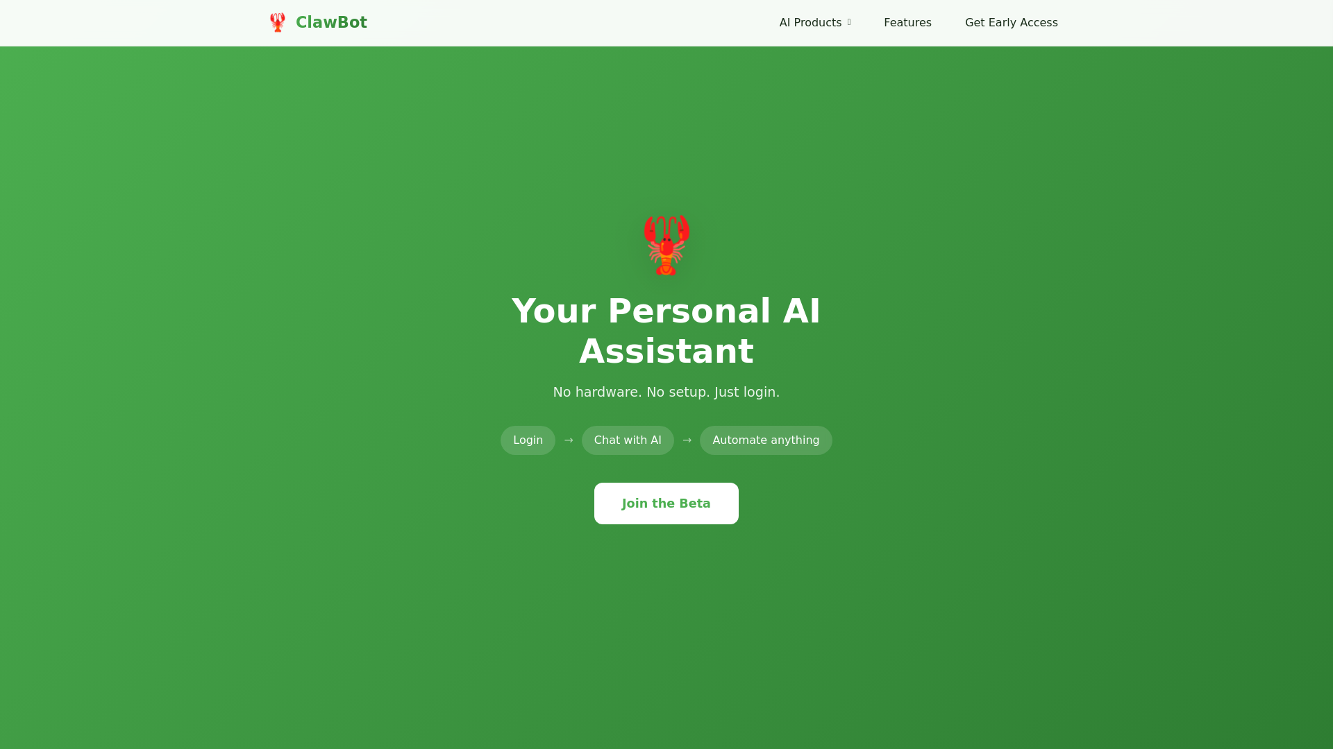 website screenshot of https://clawbot-ai.app/