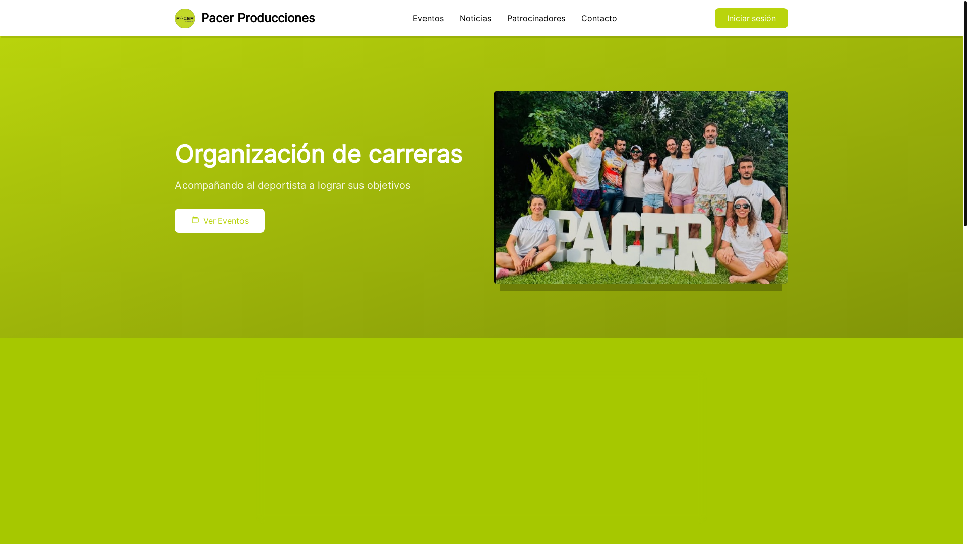 website screenshot of https://pacerproducciones.com.ar/