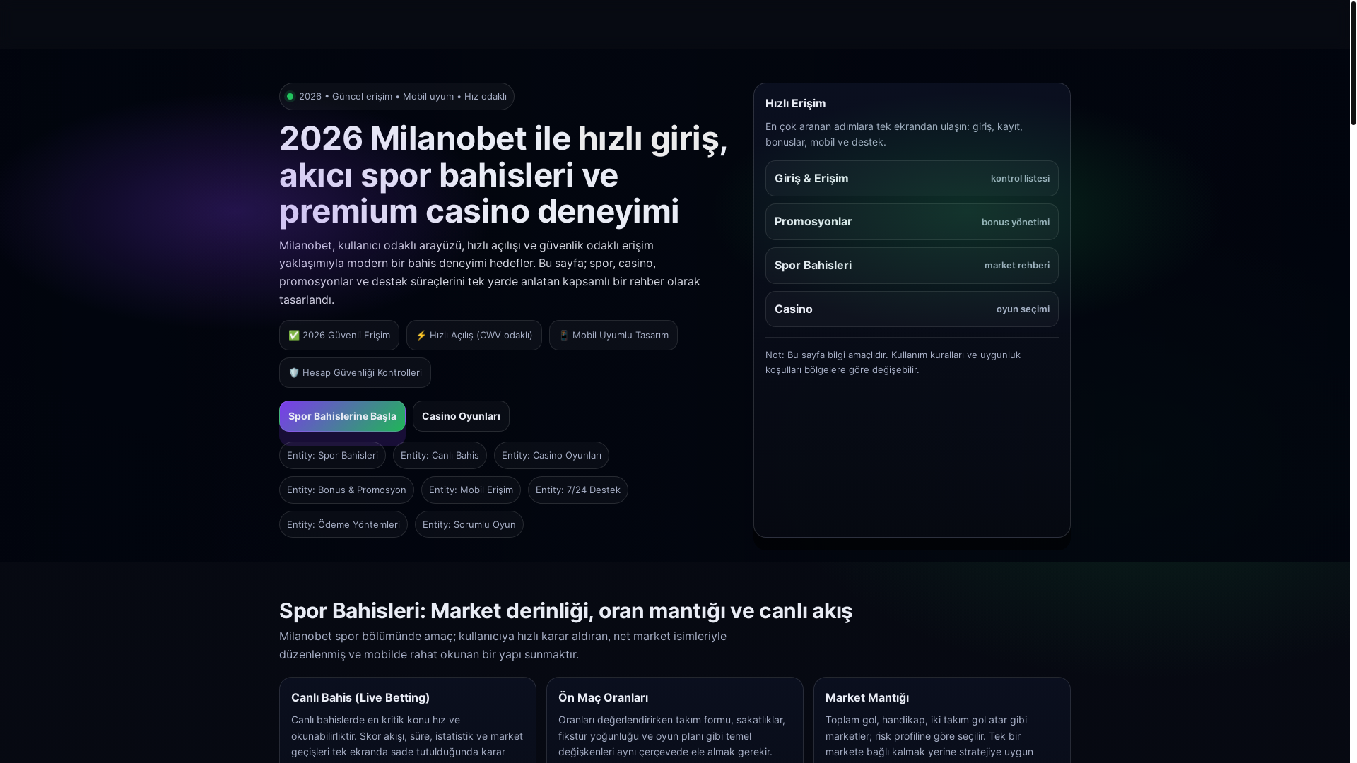 website screenshot of https://milanobet-giristr.com/