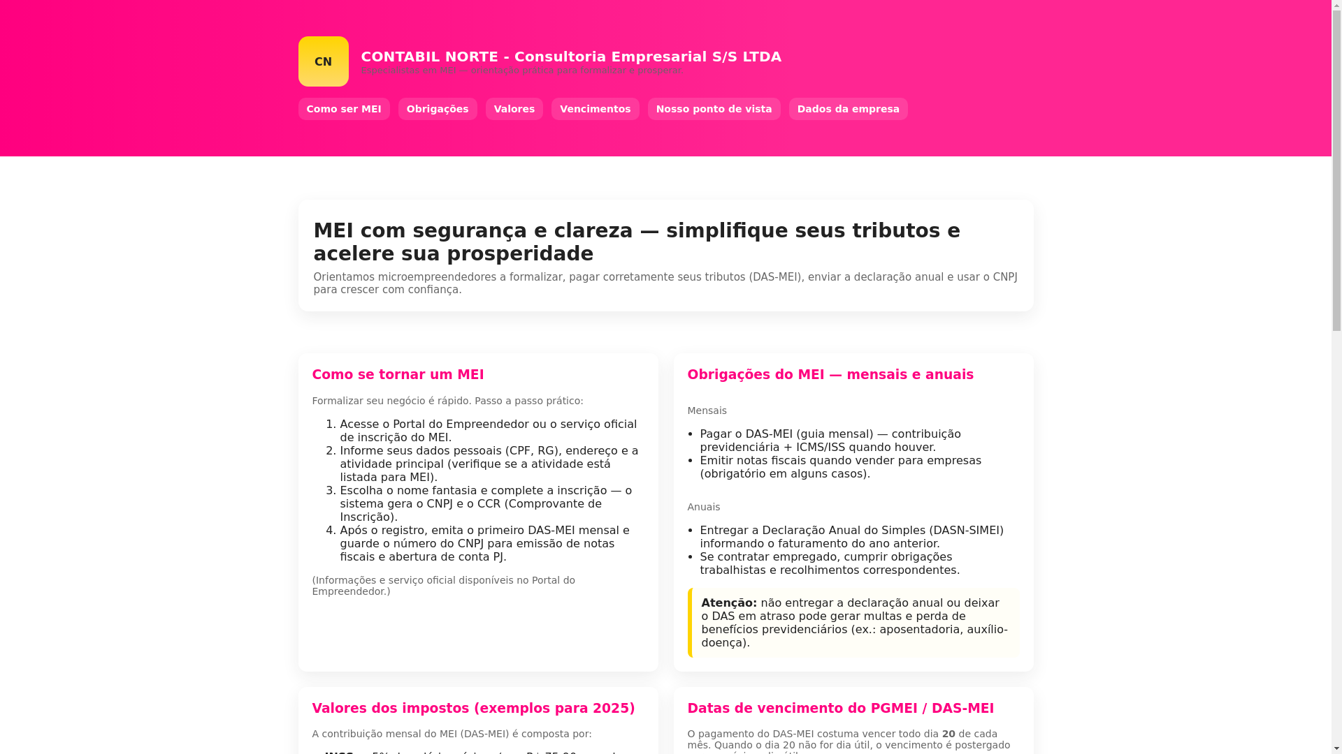 website screenshot of https://contabilnortemei.online/