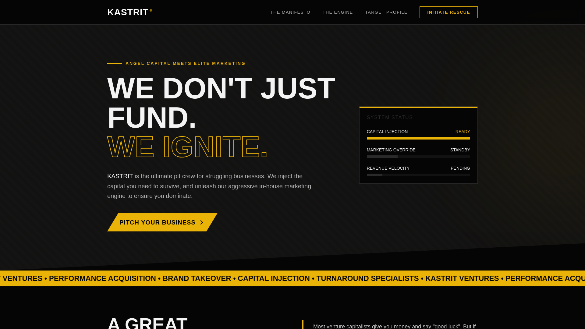 website screenshot of https://kastrit-fund.com/