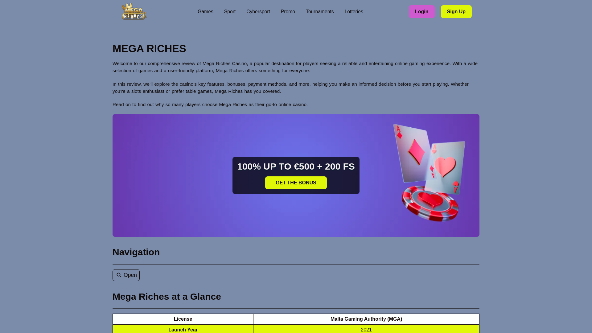 website screenshot of https://megaricheslogin-org.pages.dev/