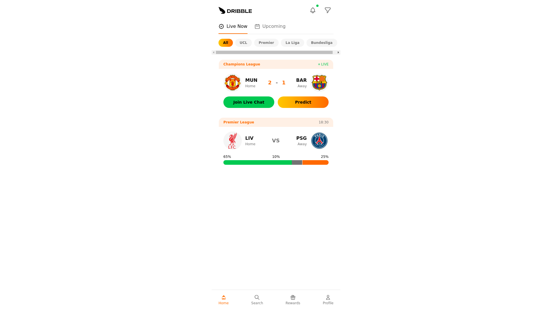 website screenshot of https://dribble-demo-app.pages.dev/