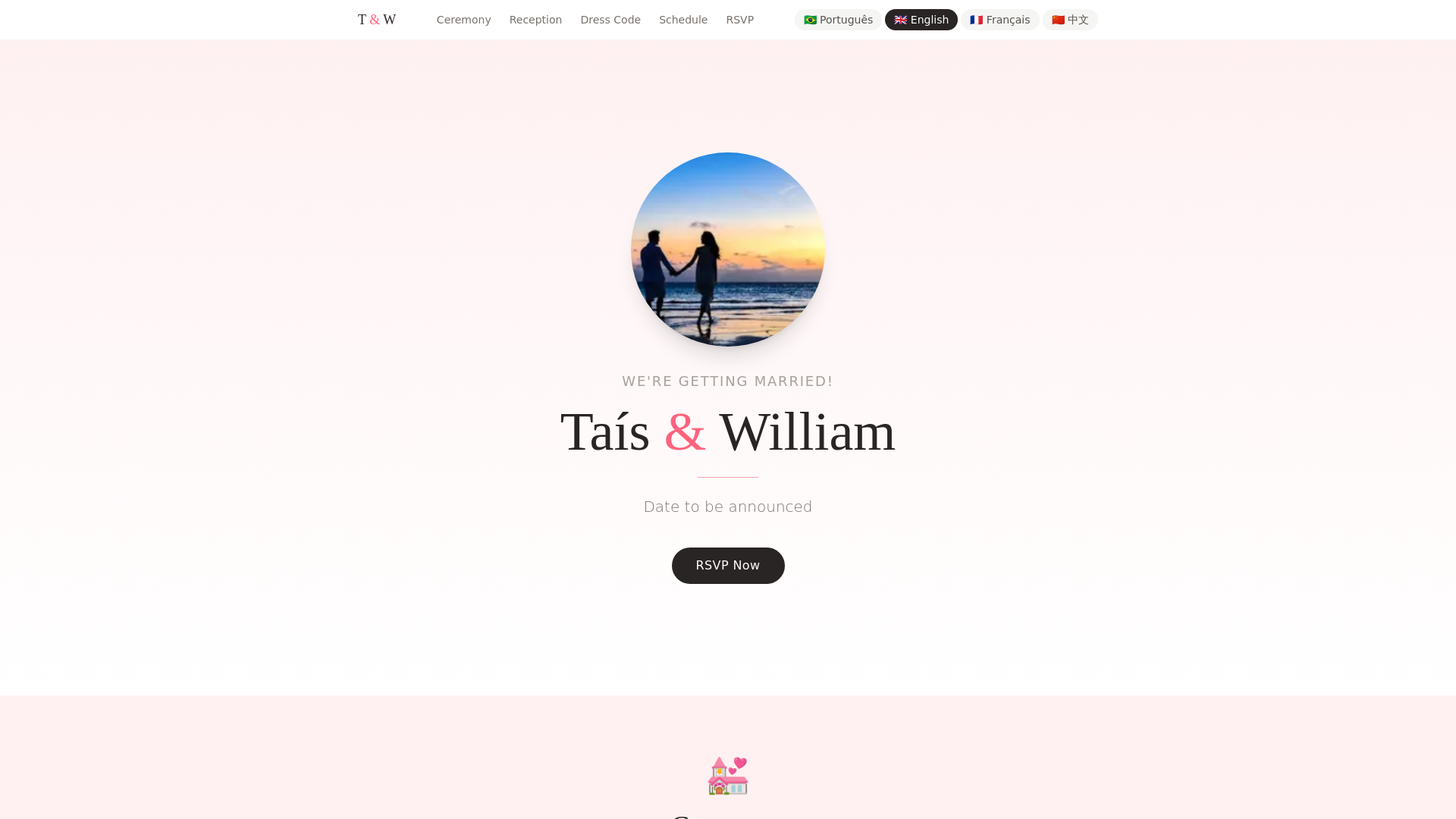 website screenshot of https://tais-and-william.com/