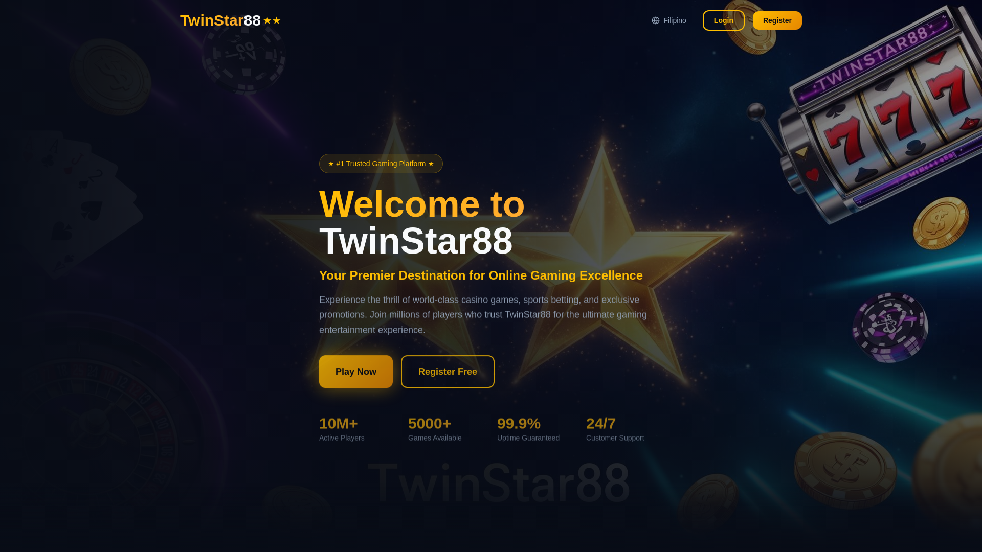website screenshot of https://twinstar88.online