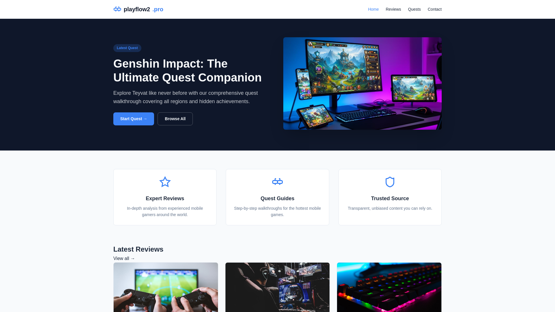 website screenshot of https://playflow2.pro/