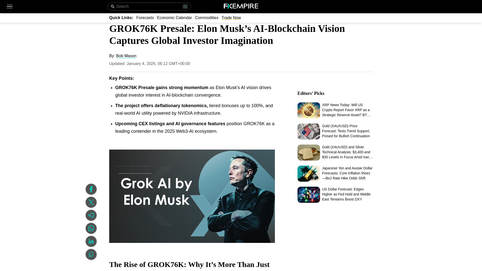 website screenshot of https://grok76k-fxempire.com