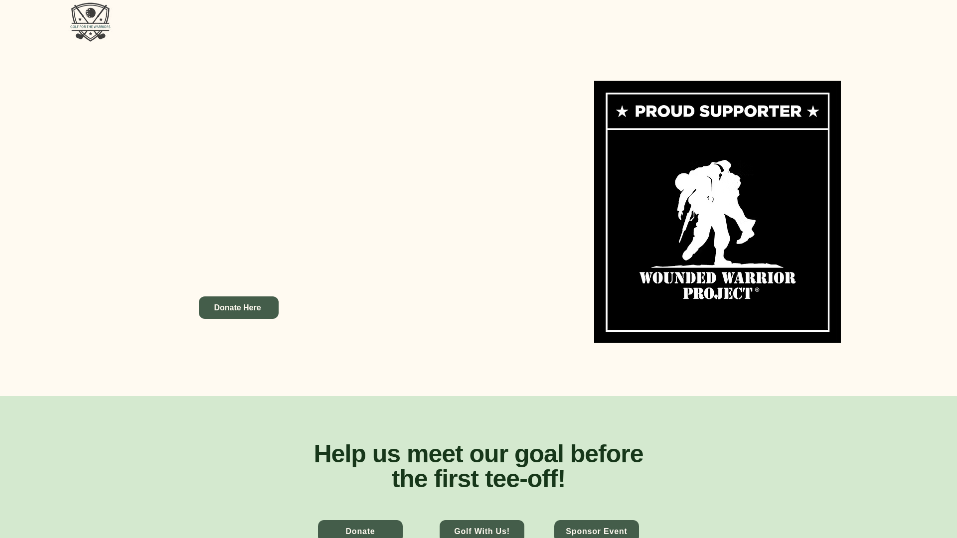 website screenshot of https://golfforthewarriors.com/