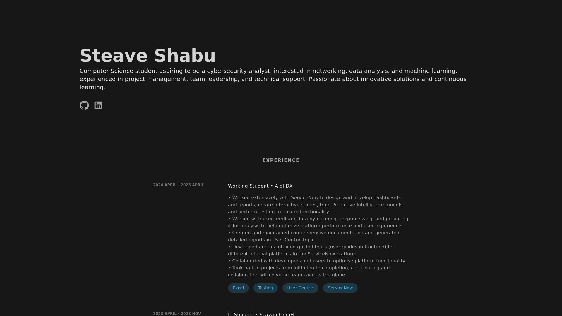website screenshot of https://steave.org/