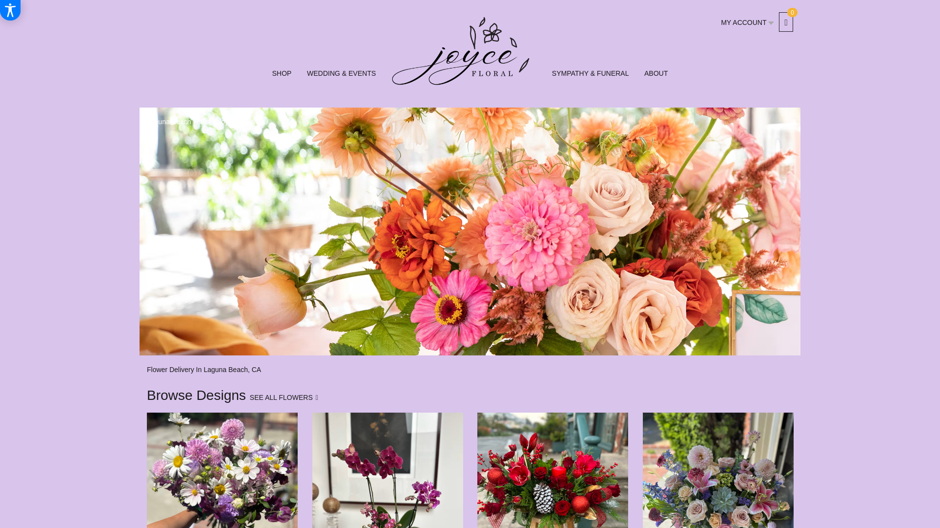 website screenshot of https://joycefloral.net/