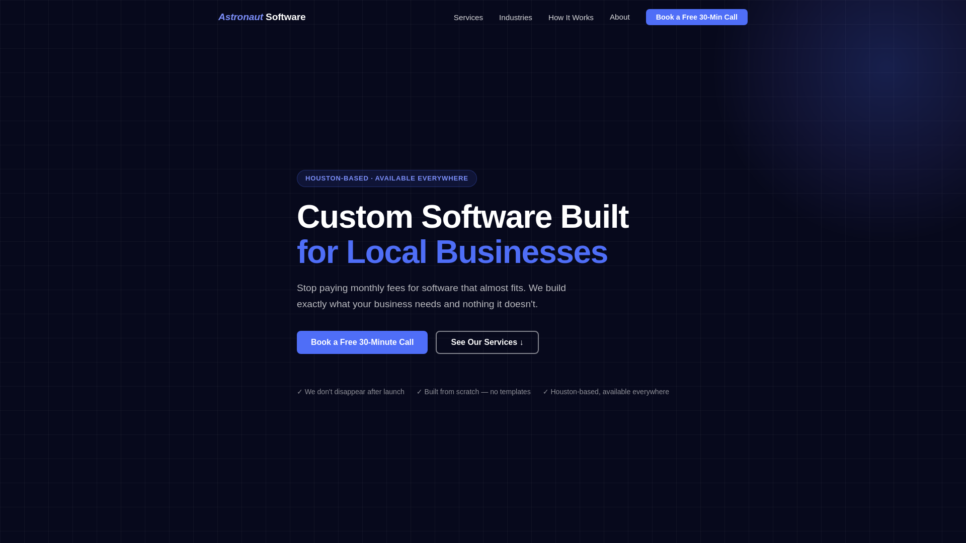 website screenshot of https://astronautsoftware.com