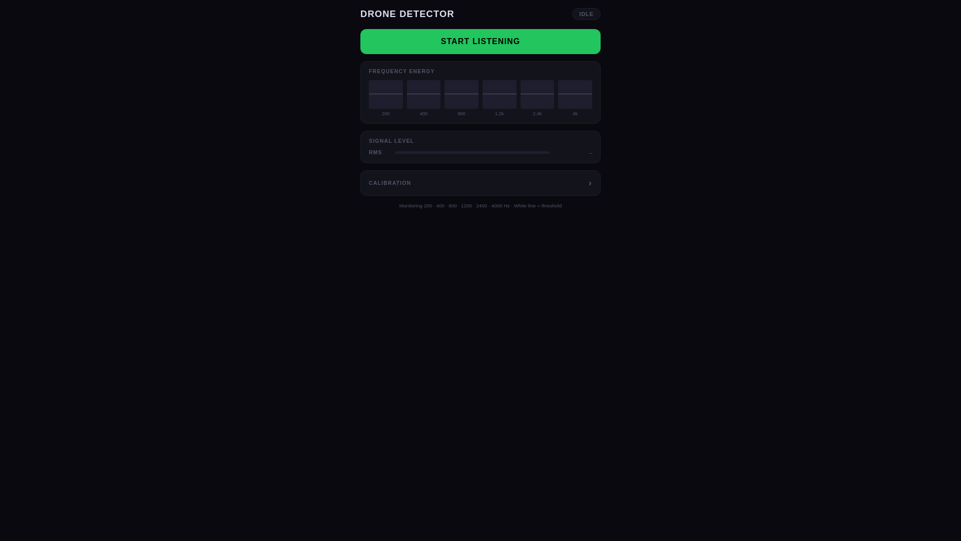website screenshot of https://dronedetector.pages.dev/