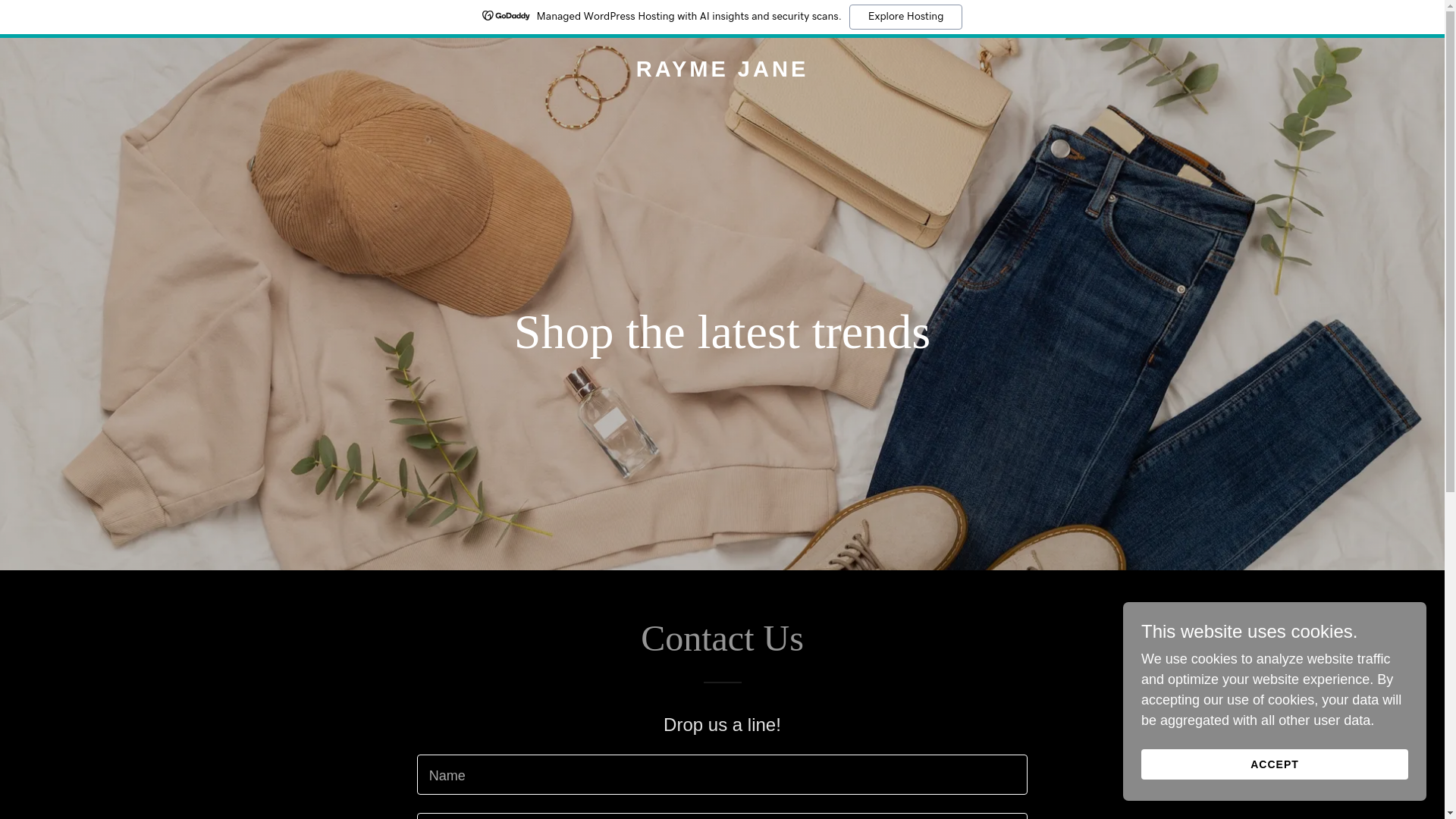 website screenshot of https://raymejane.com/