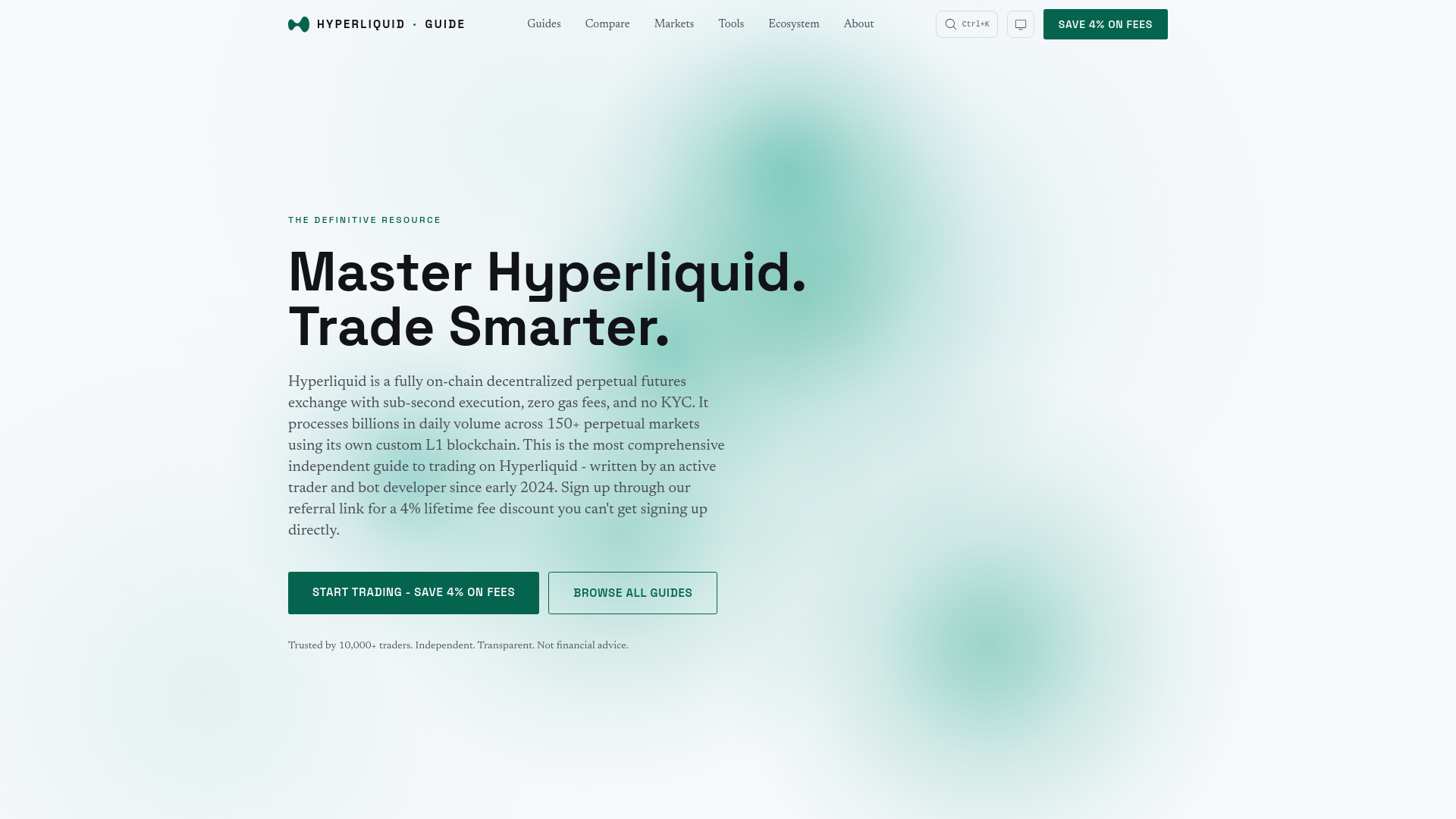 website screenshot of https://hyperliquidguide.com